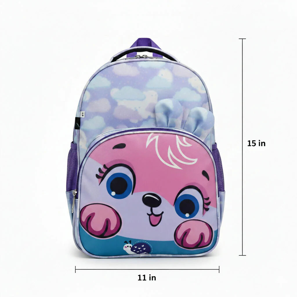 Cute Kids Backpack for Girls – Cartoon Animal Face School Bag - Image 5