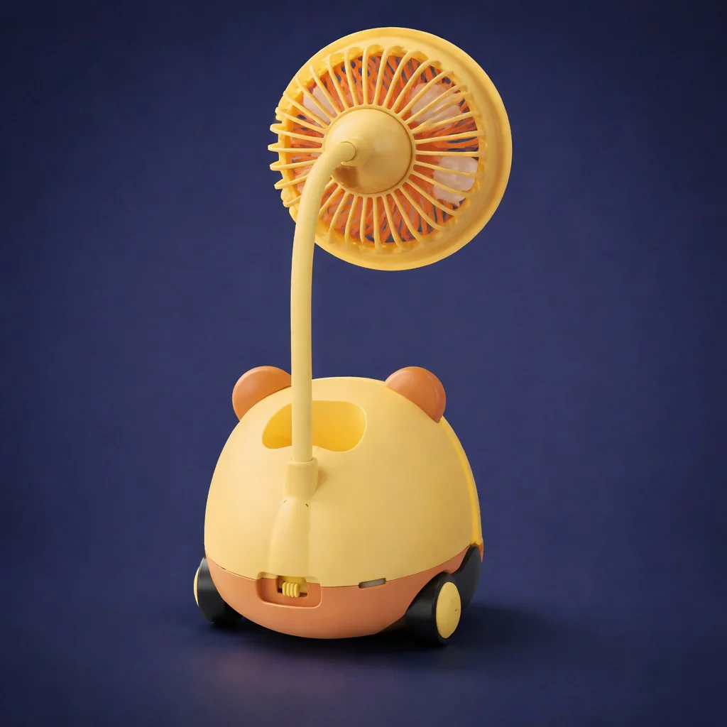 Cute Kids Desk Fan Pen Stand Sharpener with Night Lamp - Image 3