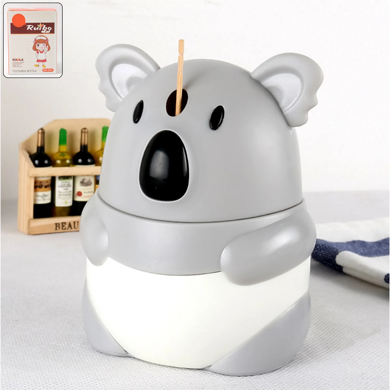 Cute Koala Shaped Toothpick Holder Dispenser (1 Pc) - Image 4