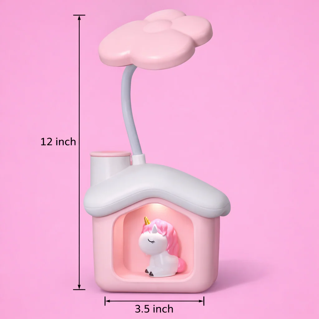Cute LED Desk Lamp with Storage Box, Kids Study Night Light for Bedroom (PIGGY BANK LAMP) - Image 5