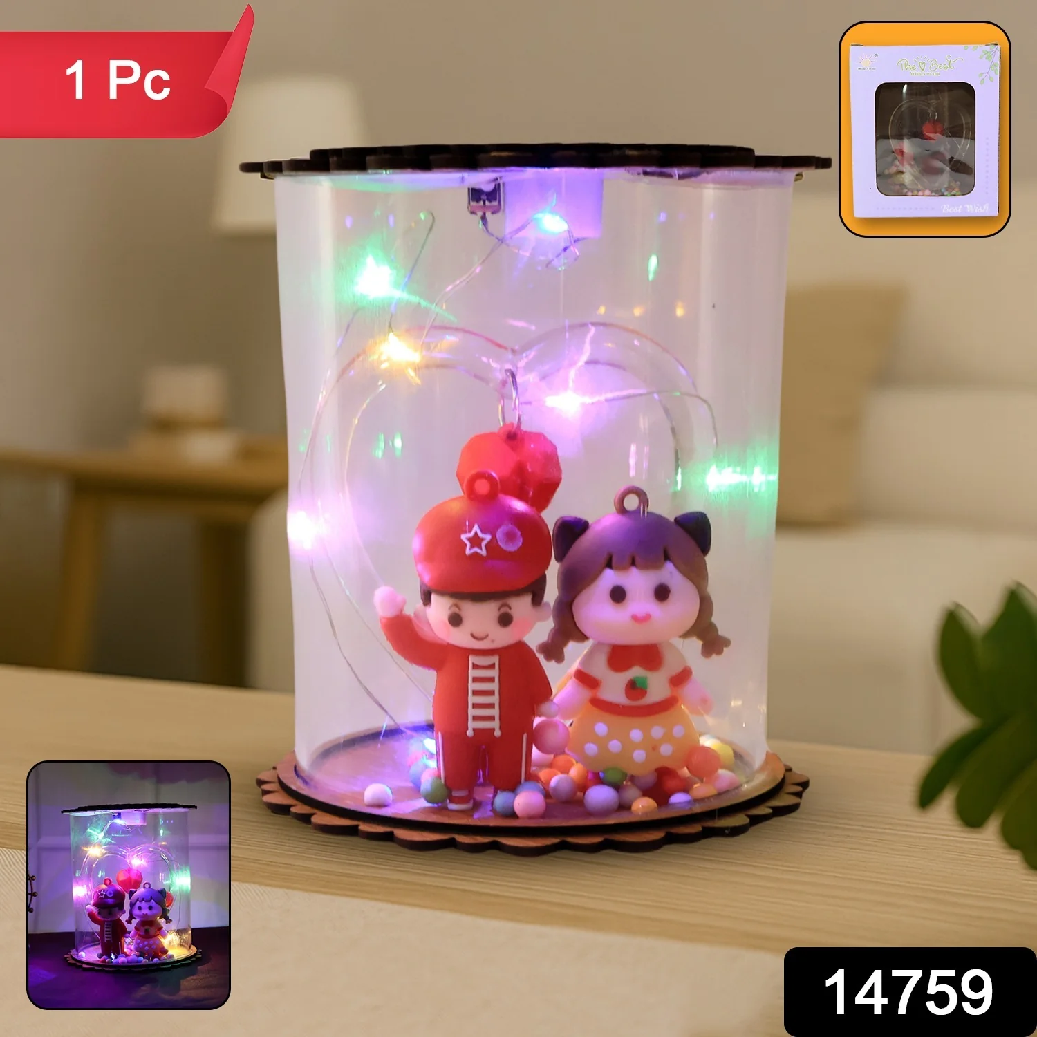 Cute LED Light Figurine Snow Globe (1 Pc) - Image 2