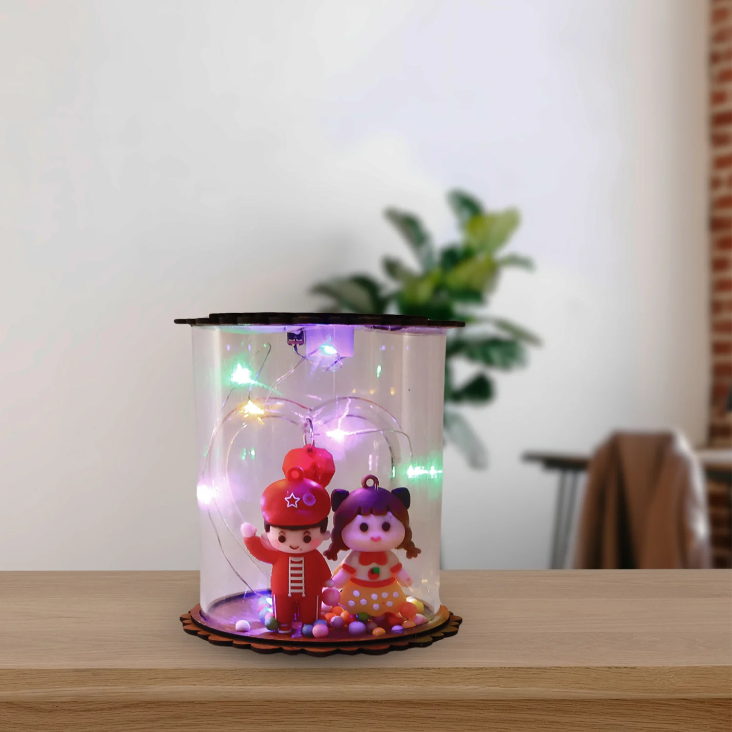 Cute LED Light Figurine Snow Globe (1 Pc) - Image 3