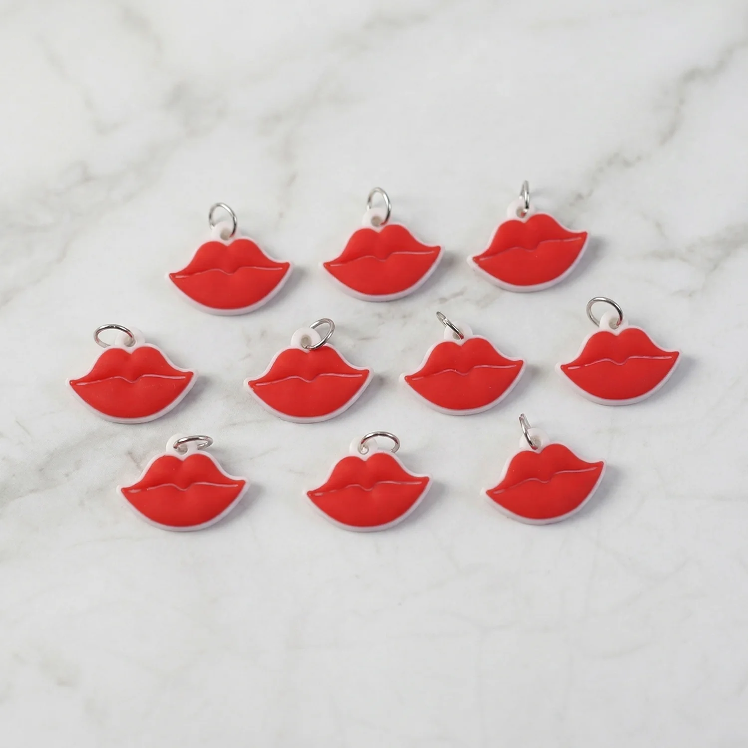 Cute Lips Shape Bag Charm Keychain Set (10 Pc) - Image 7