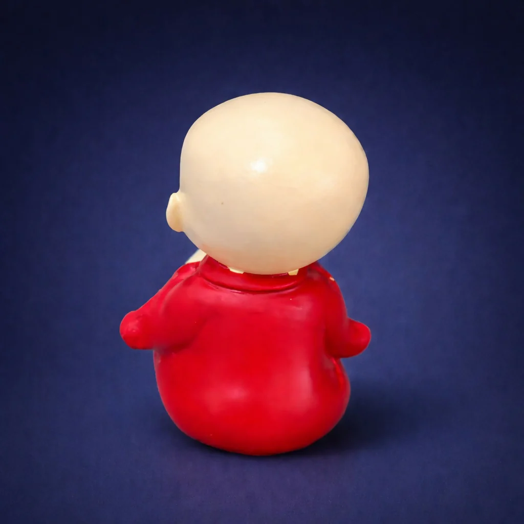 Cute Monk Showpiece Laughing Baby Figurine for Home & Desk Decor - Image 4