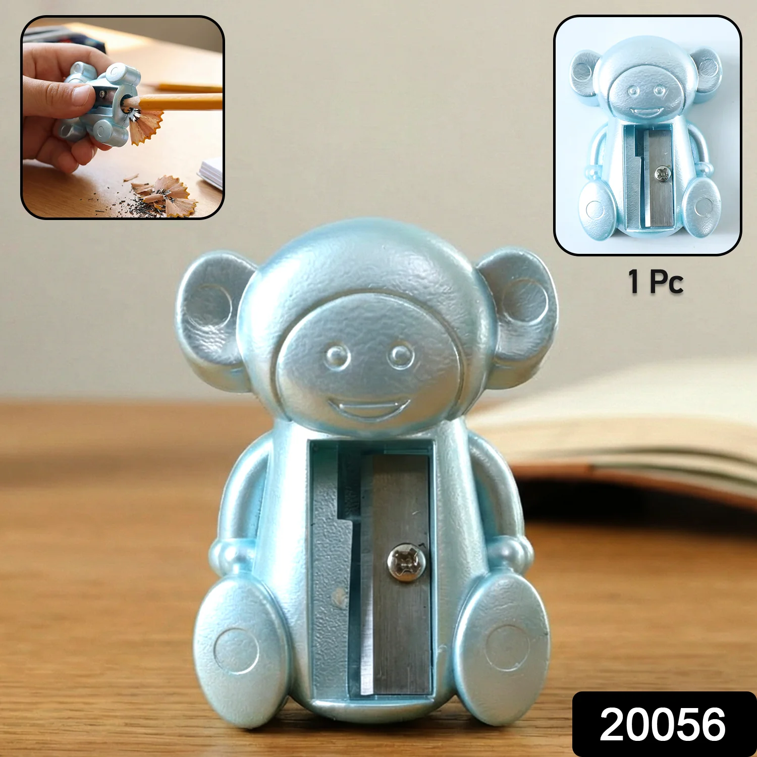 Cute Monkey Shape Single Hole Pencil Sharpener (1 Pc) - Image 2