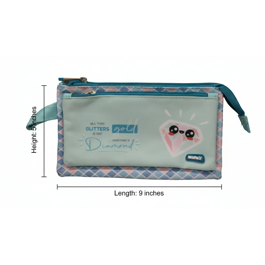 Cute Multicolor Pencil Pouch for Girls Boys Pocket Zipper School Office - Image 4