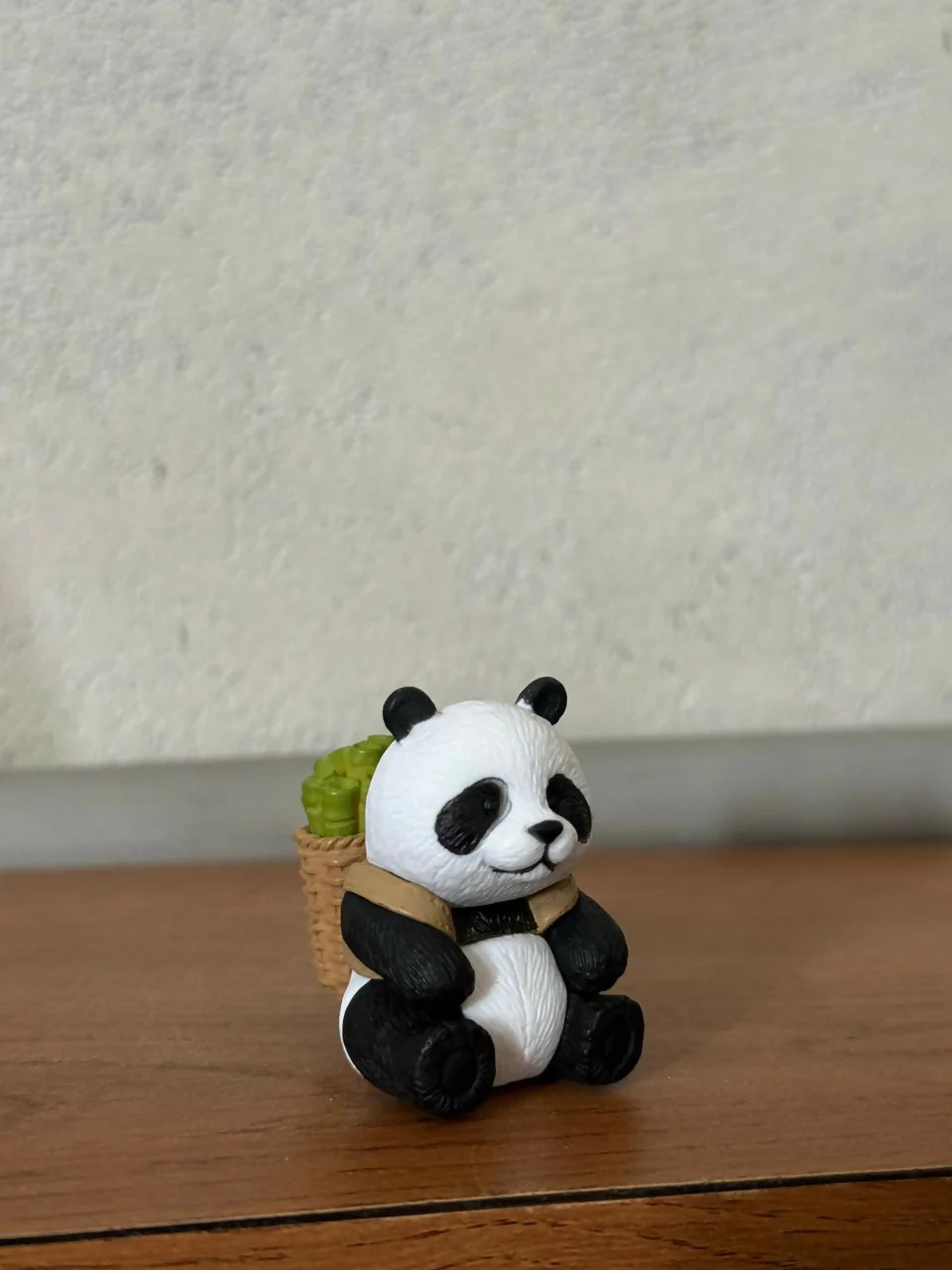Cute Panda Bamboo Basket poly-resin Showpiece | Mini Panda Decorative Figurine - Image 5