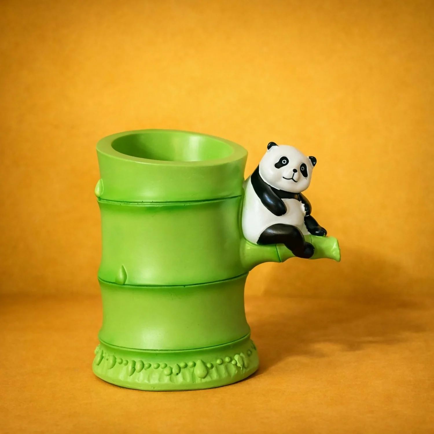 Cute Panda Bamboo Pen Stand Desk Organizer for Kids & Office Table - Image 2