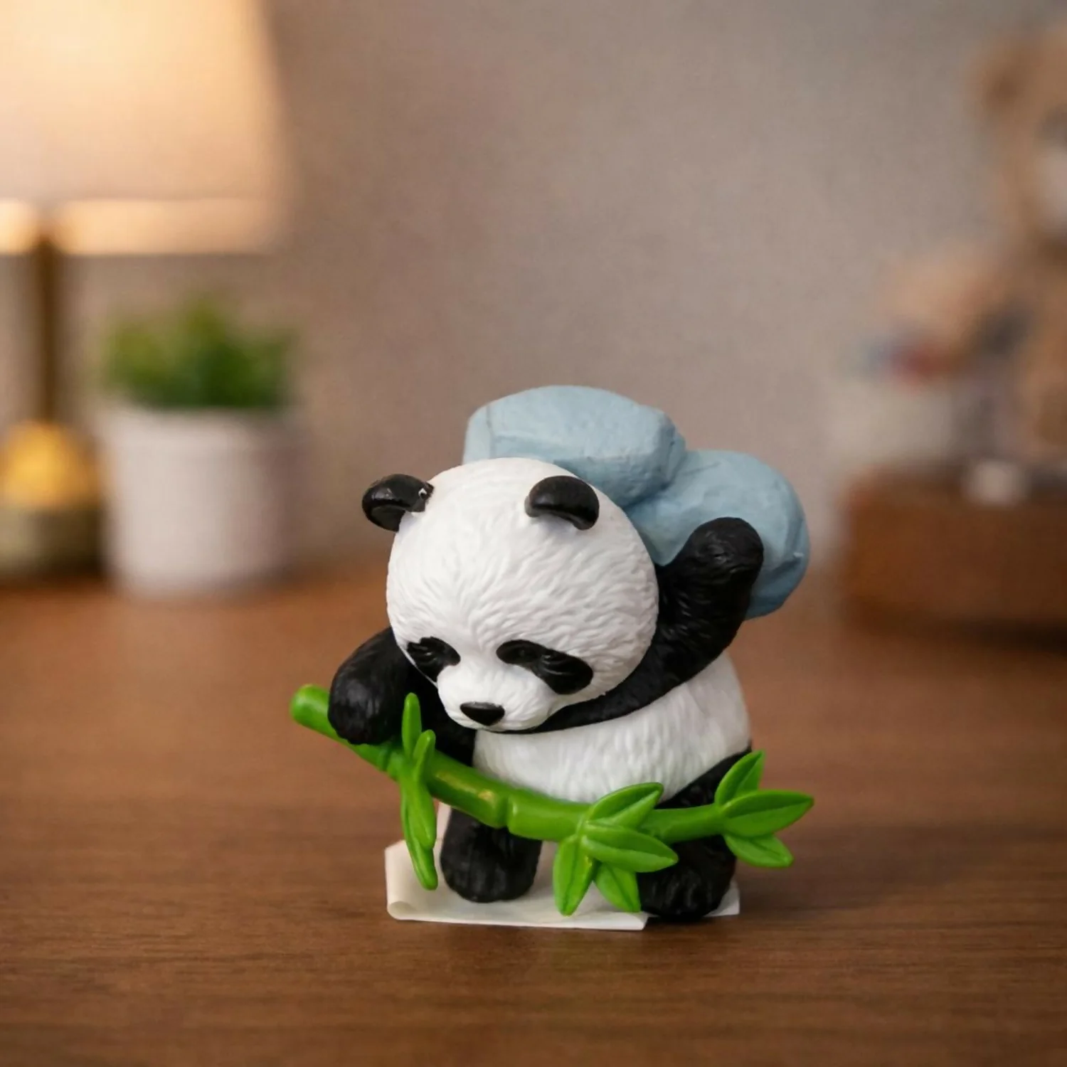 Cute Panda Bamboo poly-resin Showpiece | Mini Decorative Panda Figurine for Home - Image 2
