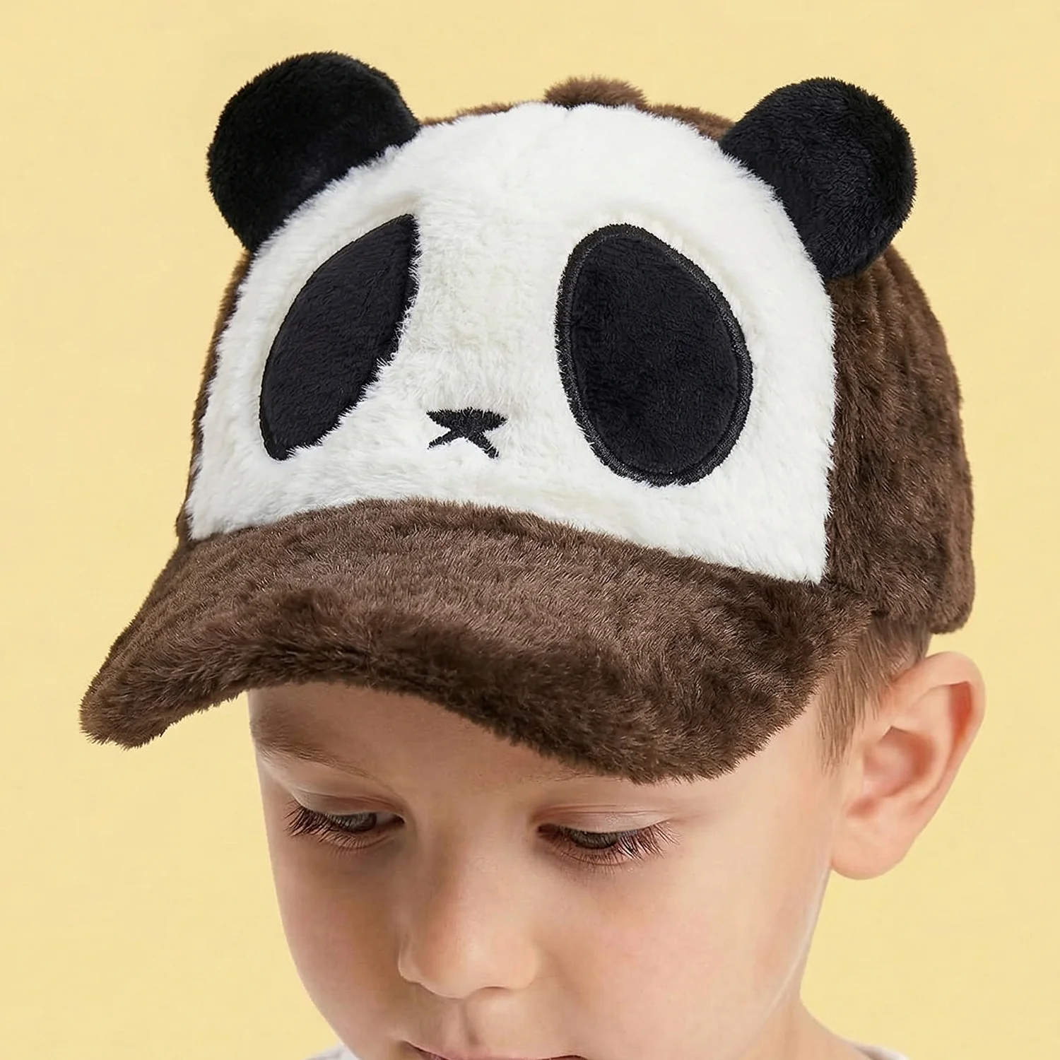 Cute Panda Design Plush Winter Cap (1 Pc) - Image 5