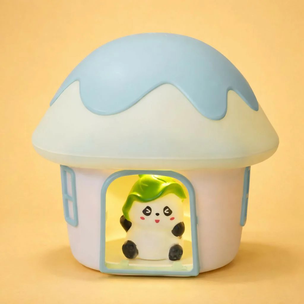 Cute Panda in a Mushroom LED Night Lamp for Kids Bedroom USB Rechargeable - Image 3
