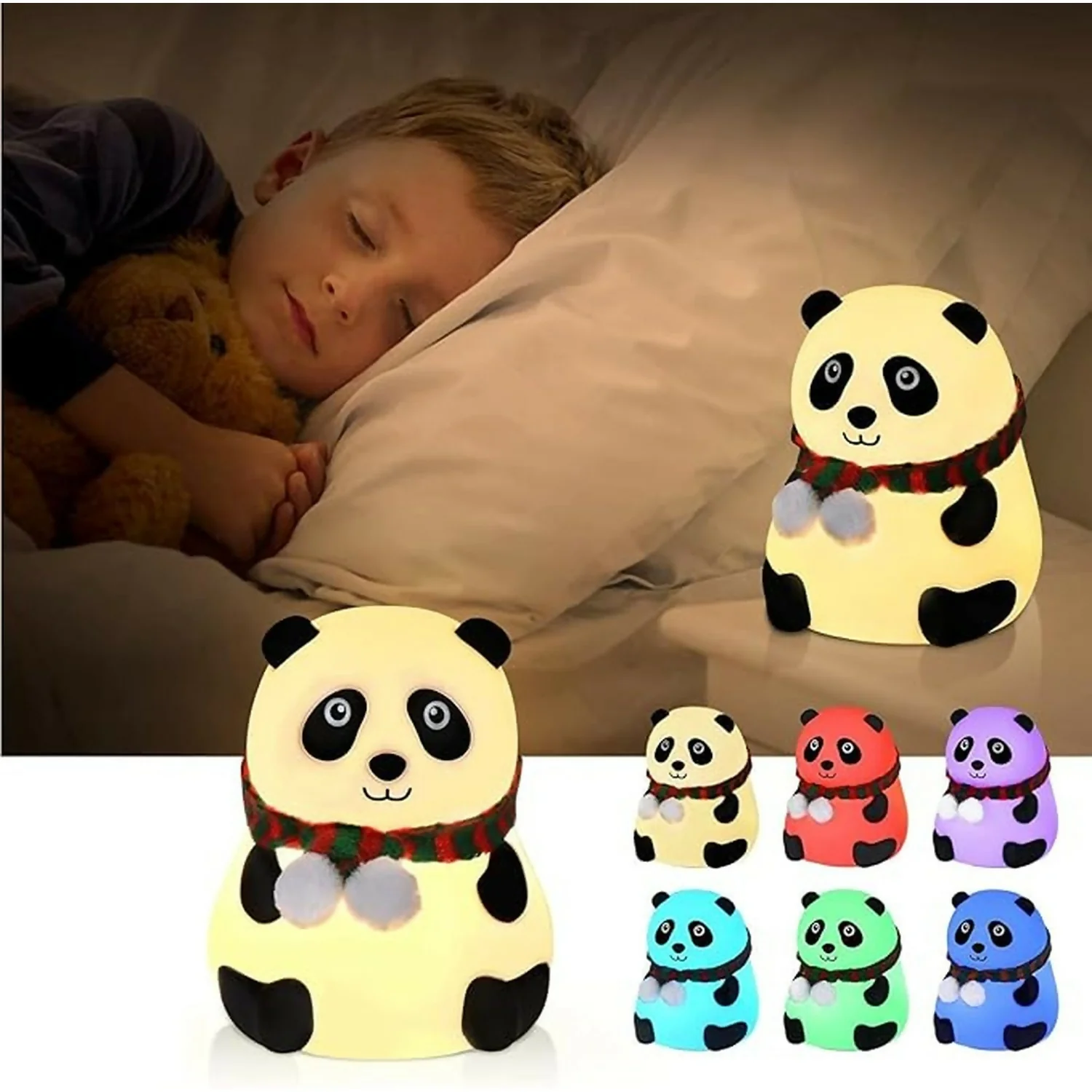 Cute Panda LED Night Lamp with Touch Control for Kids Bedroom & Gifting - Image 3