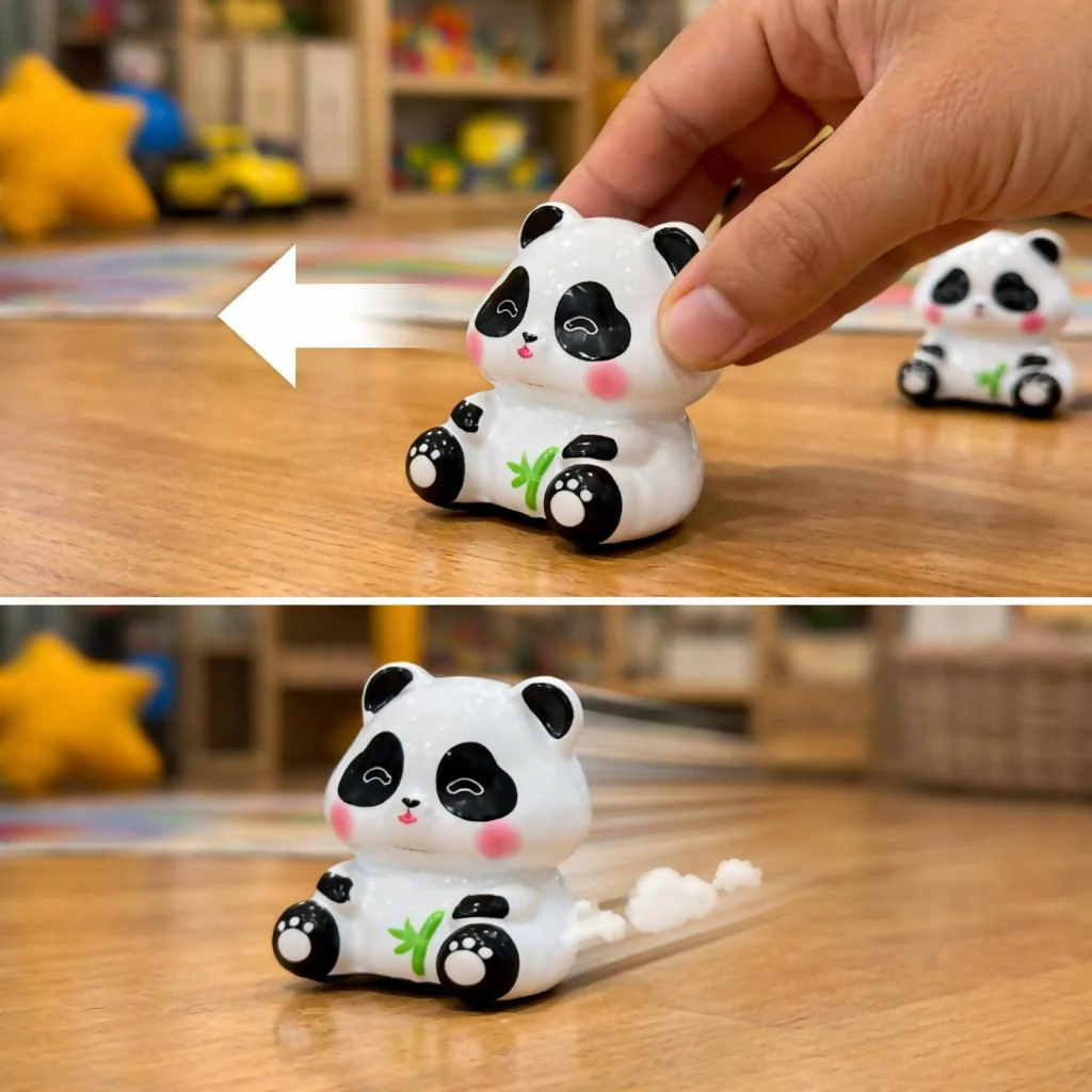 Cute Panda Pull Back Toy Car for Kids Fun Mini Cartoon Toy - Image 3