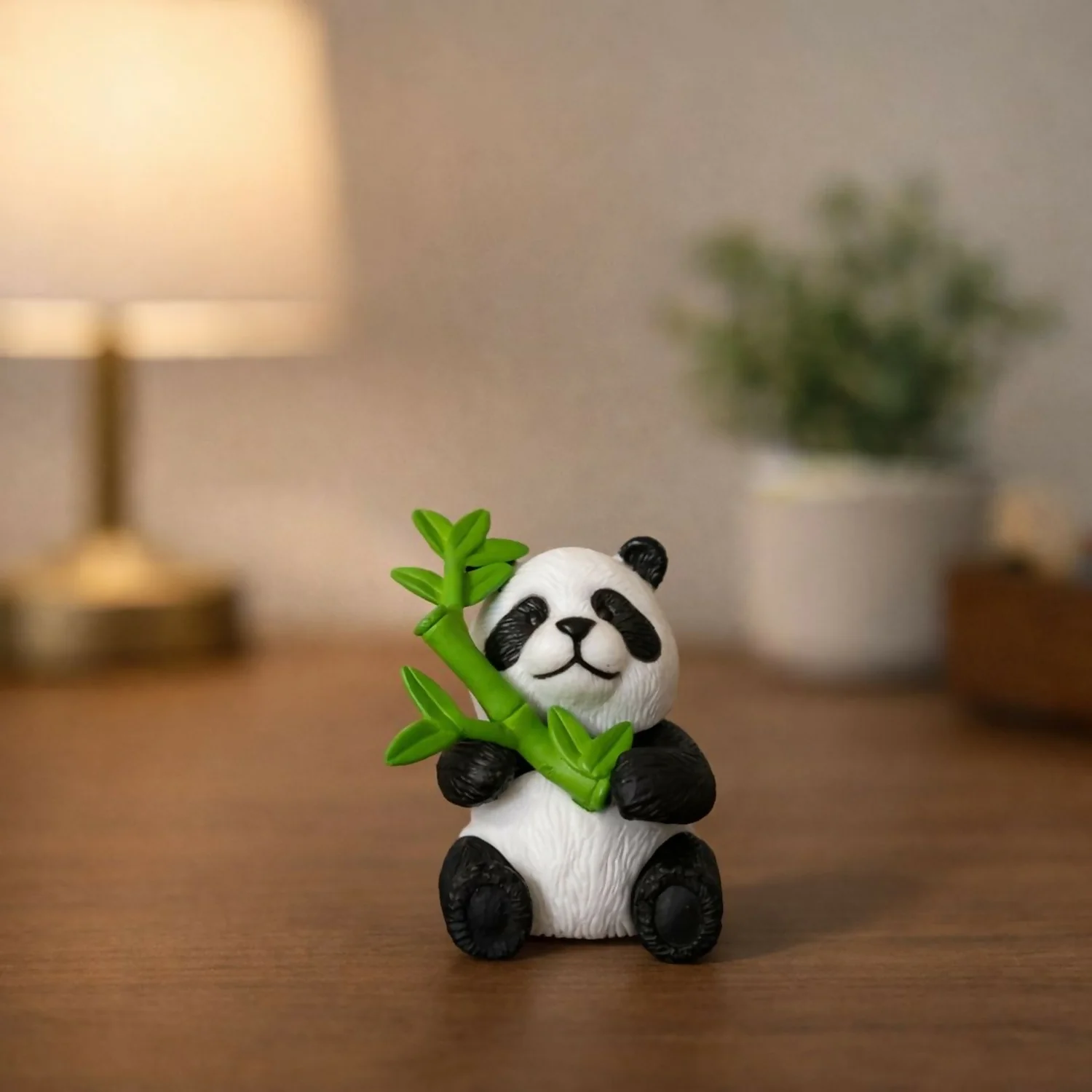 Cute Panda poly-resin Showpiece with Bamboo for Home & Office Desk Decor - Image 2
