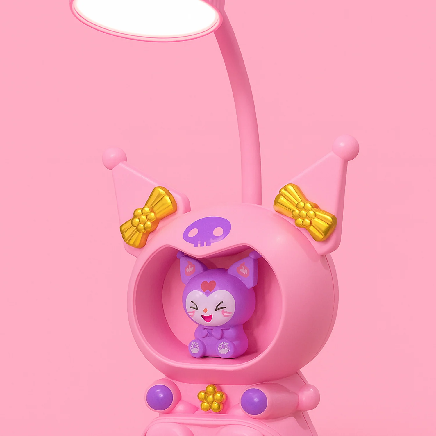 Cute Pink Character LED Table Lamp with Night Light & USB Charging - Image 6