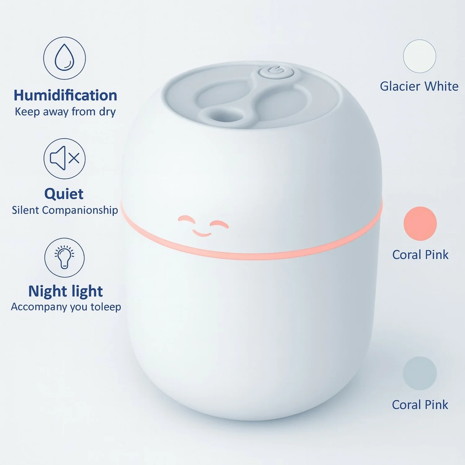 Cute Pink USB Humidifier with Night Light & Dual Spray for Home & Office - Image 5