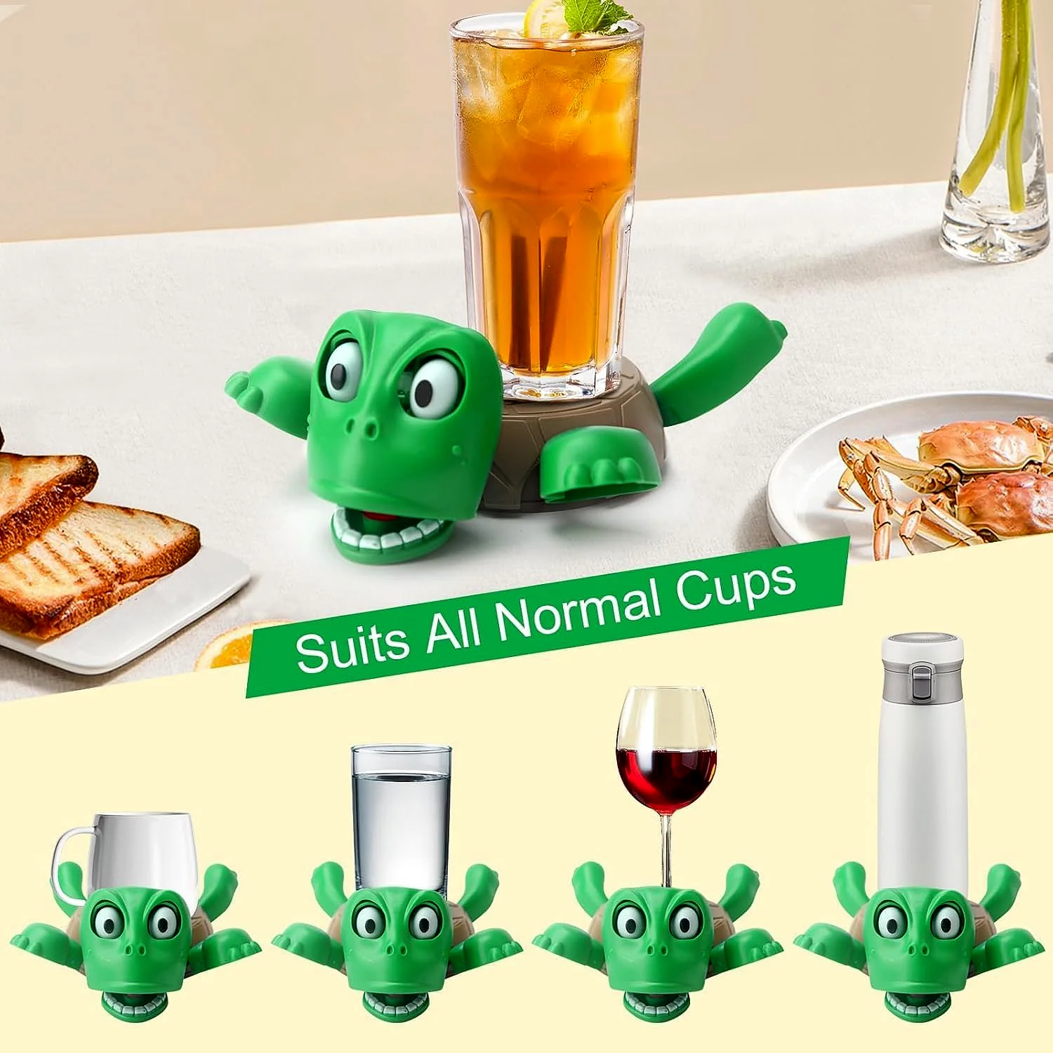 Cute Plastic Turtle Cup Coaster (1 Pc) - Image 4