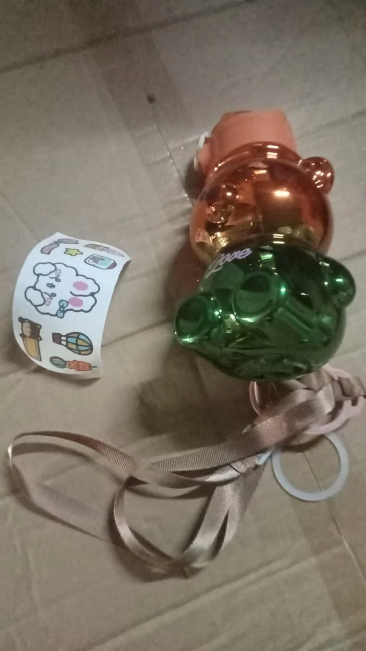 Cute Plastic Water Bottle with Strap & Stickers  Kids School Bottle (1 Pc) - Image 7