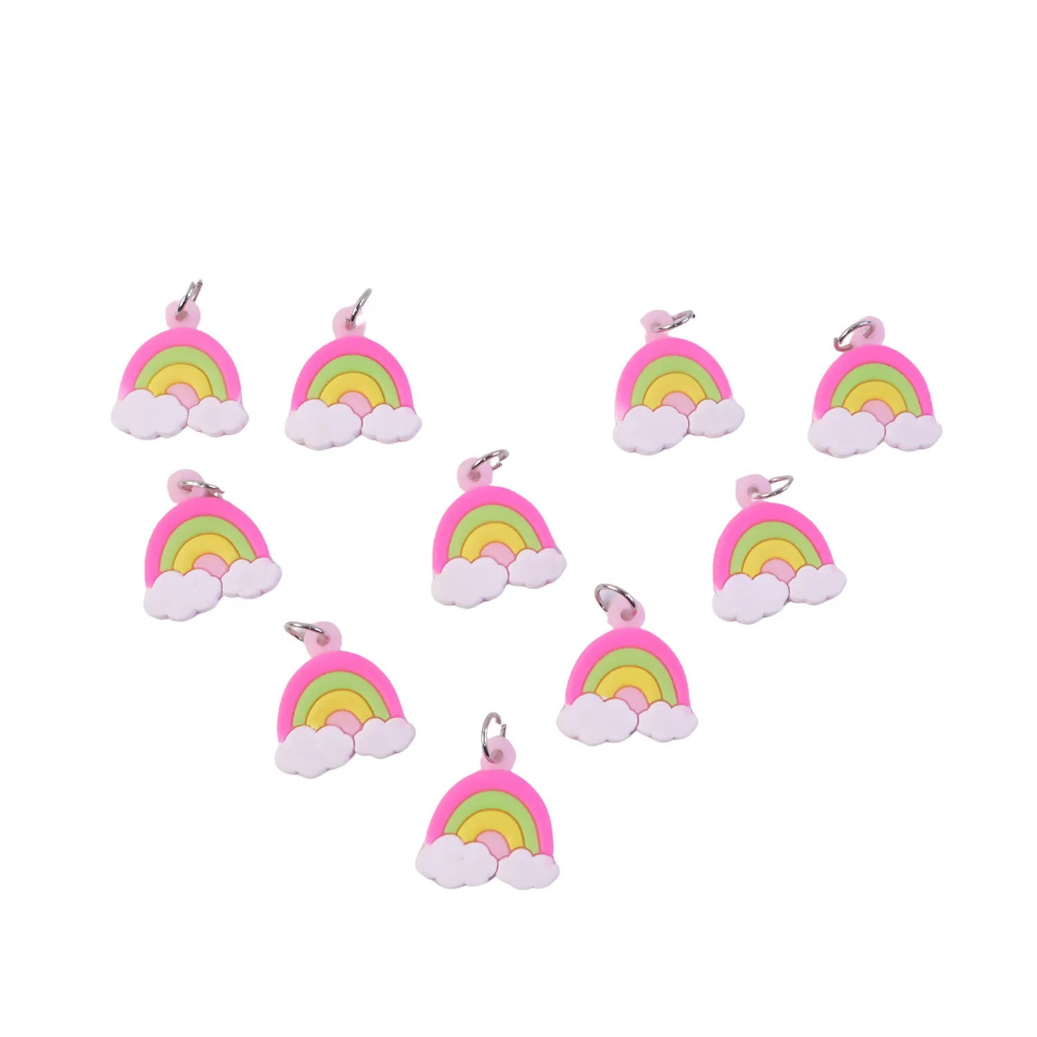 Cute Rainbow Cloud Bag Charm Keychain Set (10 Pc) - Image 4