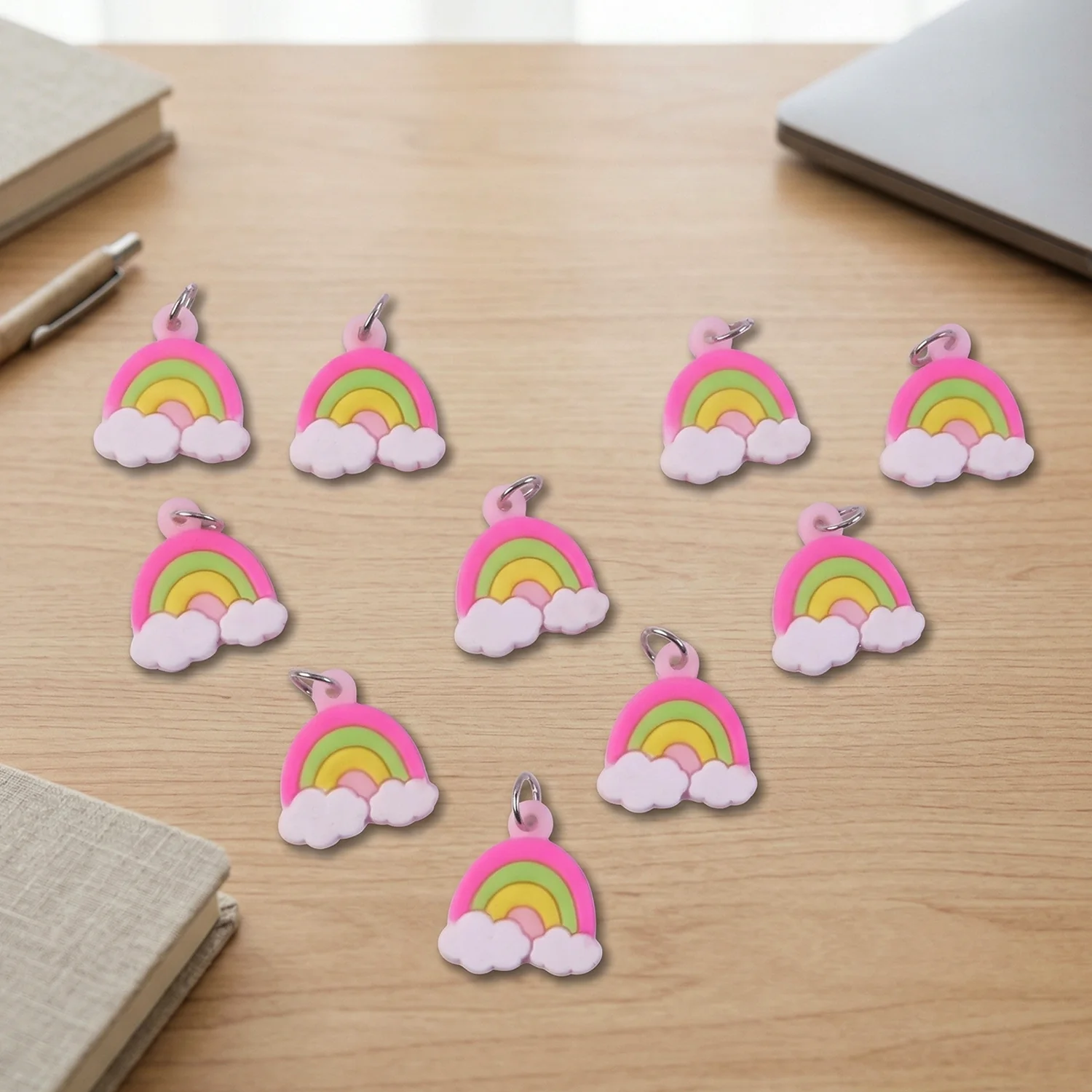 Cute Rainbow Cloud Bag Charm Keychain Set (10 Pc) - Image 7