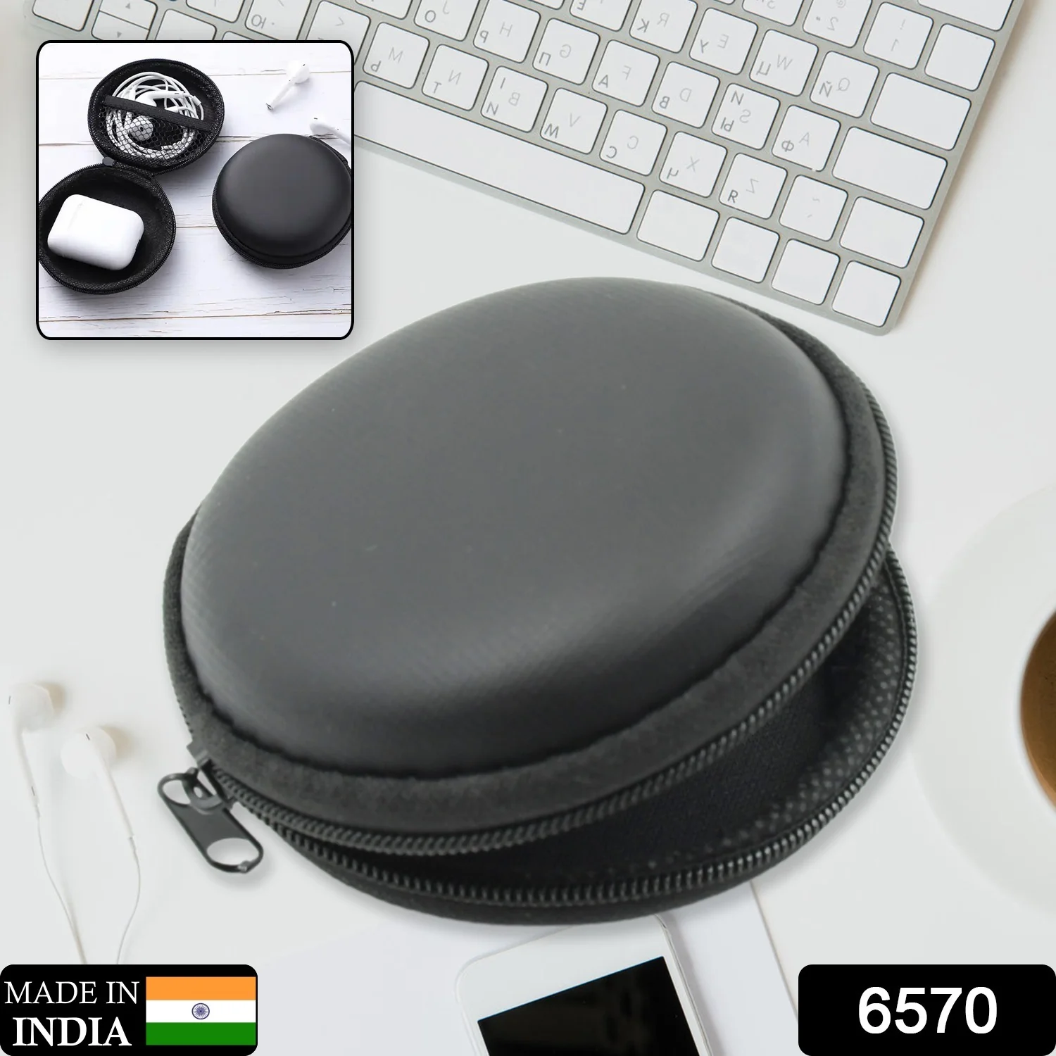 Cute Round Earphone Carrying Case - Multi-Use Pocket Pouch - Image 2