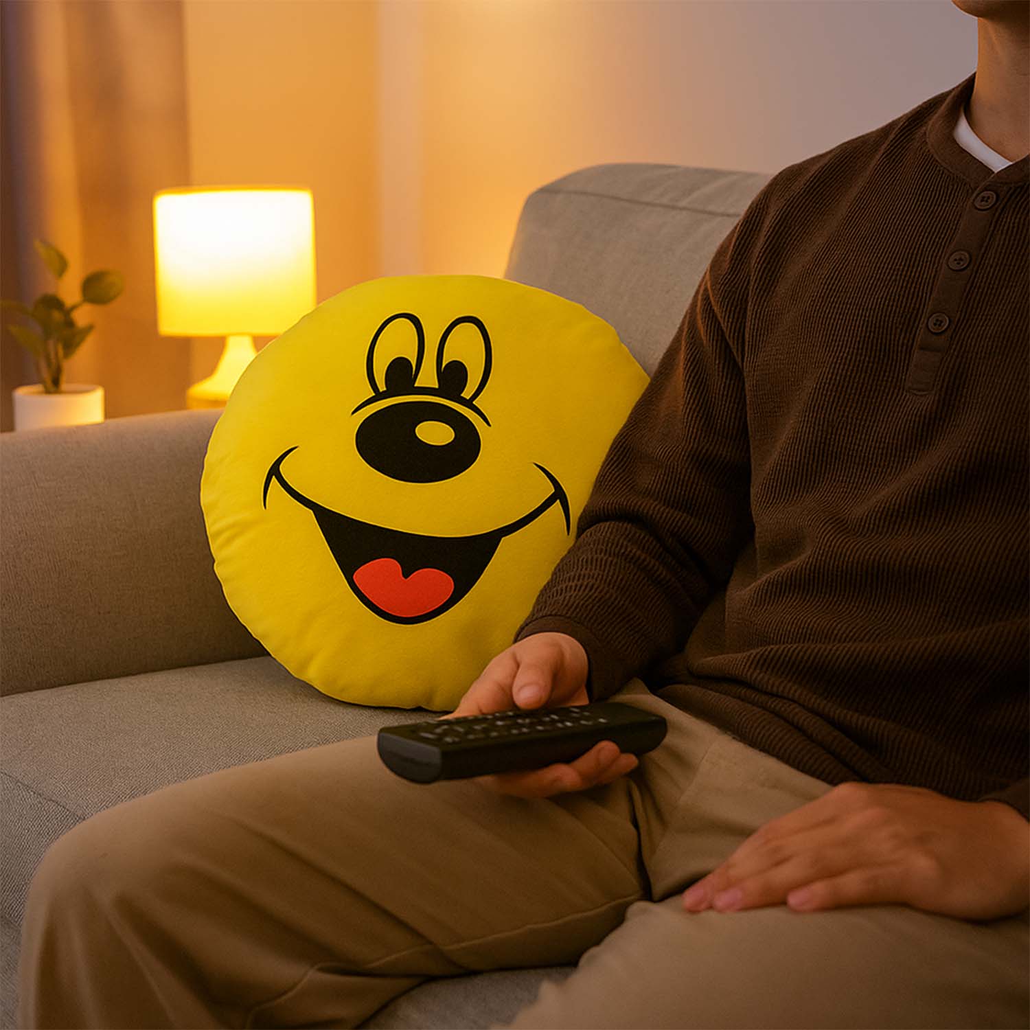 Cute Round Smiley Face Soft Pillow Cushion (30 x 30 Cm / 1 Pc) - Image 7