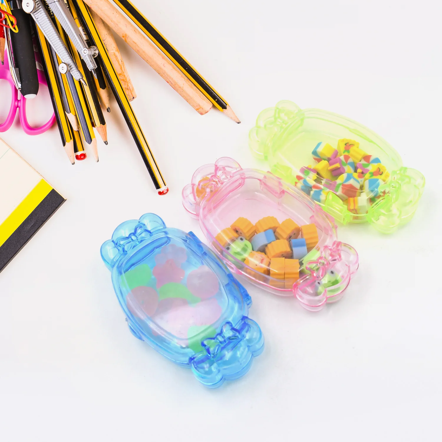 Cute School Eraser Set Cute Eraser Multi Design Rubber Erasers  (15 pc In1 Set) - Image 3
