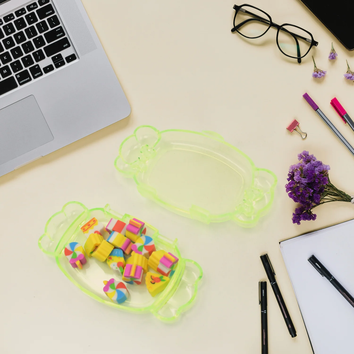 Cute School Eraser Set Cute Eraser Multi Design Rubber Erasers  (15 pc In1 Set) - Image 7