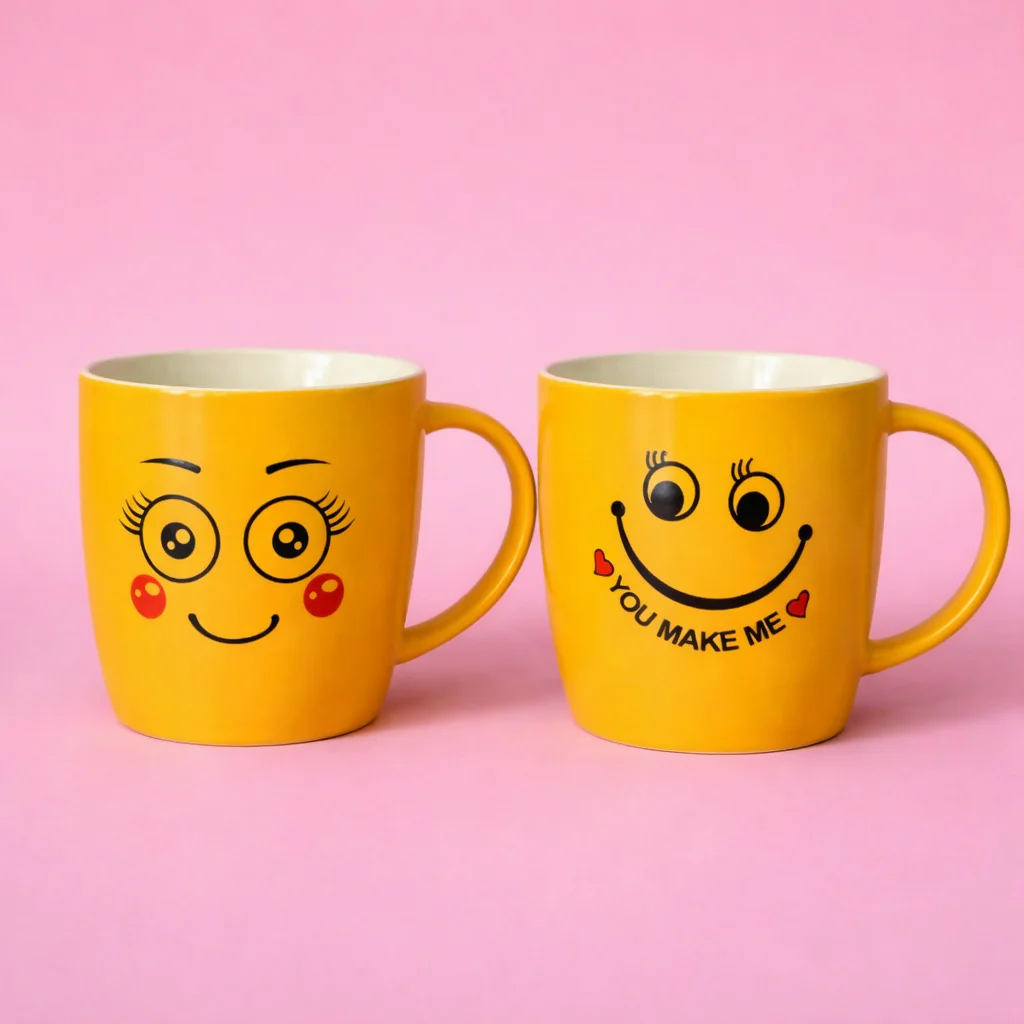 Cute Smiley Face Ceramic Coffee Mug Funny Tea Cup - Image 2