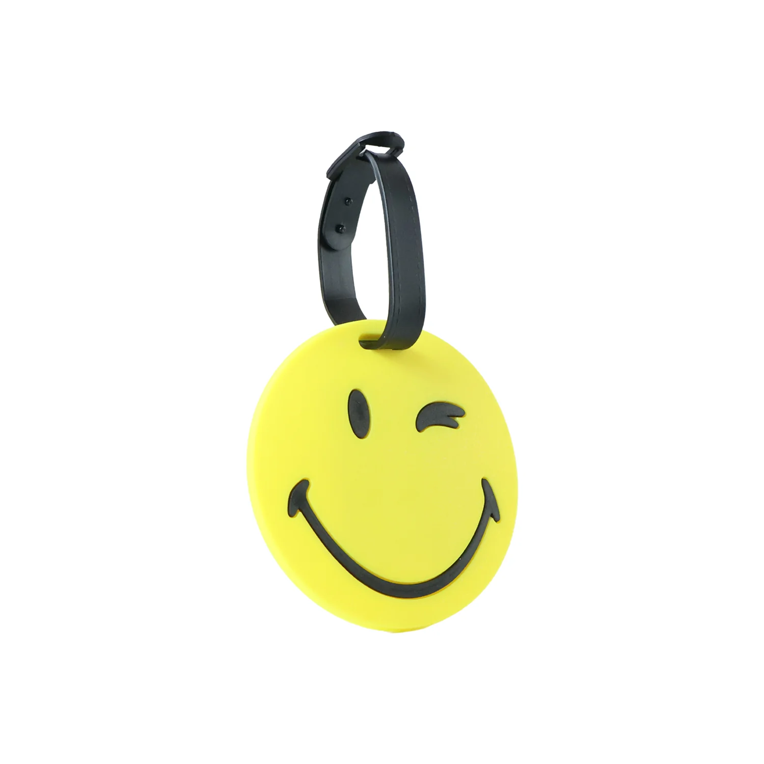 Cute Smiley Face Round Travel Identification Luggage Bag Tag (1 Pc) - Image 5