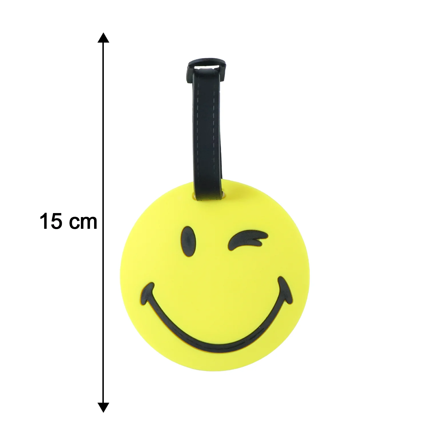 Cute Smiley Face Round Travel Identification Luggage Bag Tag (1 Pc) - Image 6