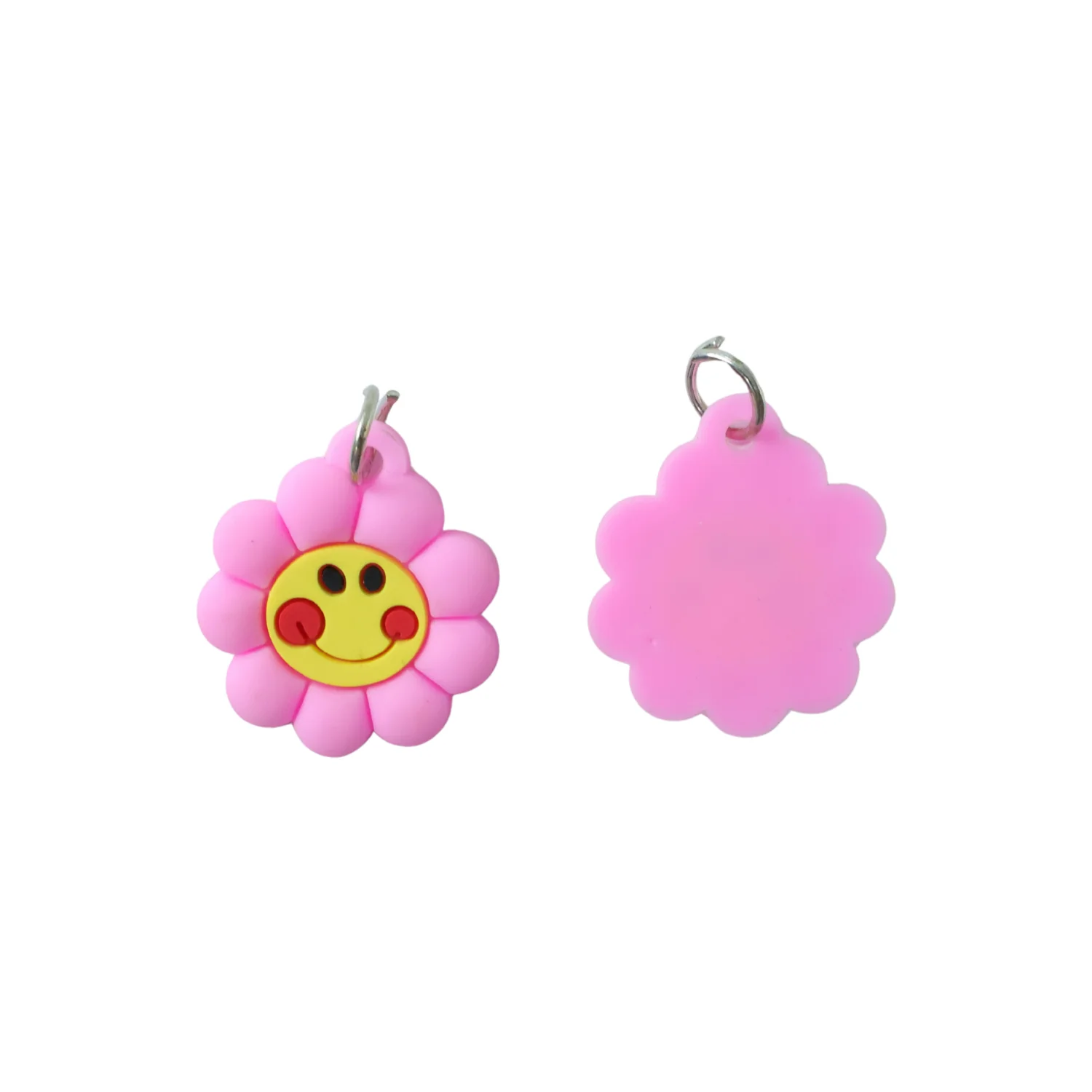 Cute Smiley Flower Shape Bag Charm Keychain Set (10 Pc) - Image 4