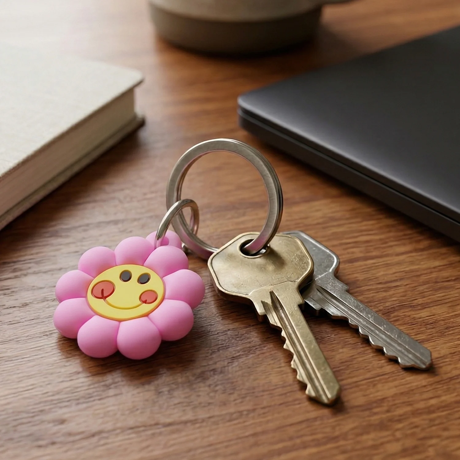Cute Smiley Flower Shape Bag Charm Keychain Set (10 Pc) - Image 5
