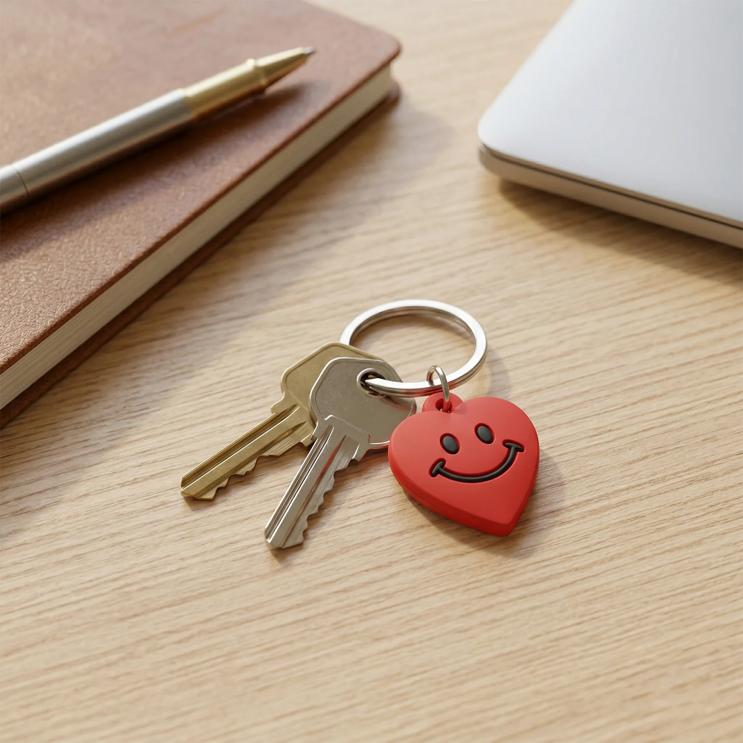Cute Smiley Heart Shape Bag Charm Keychain Set (10 Pc) - Image 3