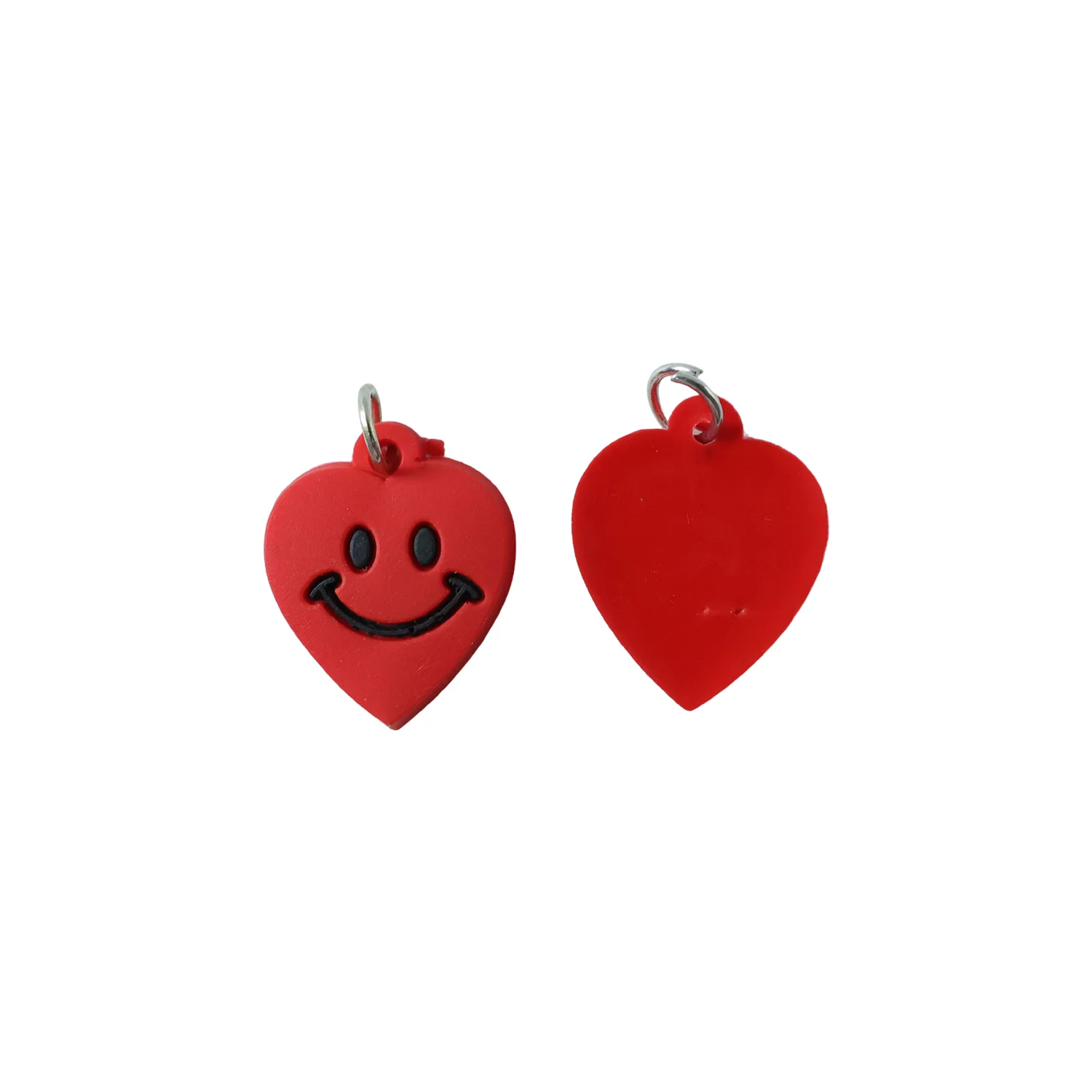 Cute Smiley Heart Shape Bag Charm Keychain Set (10 Pc) - Image 4
