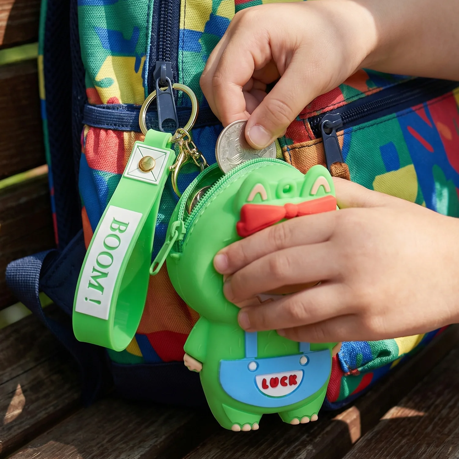 Cute Style Cartoon Silicone Mini Pouch Keychain with Strap (1 Pc) - Image 7