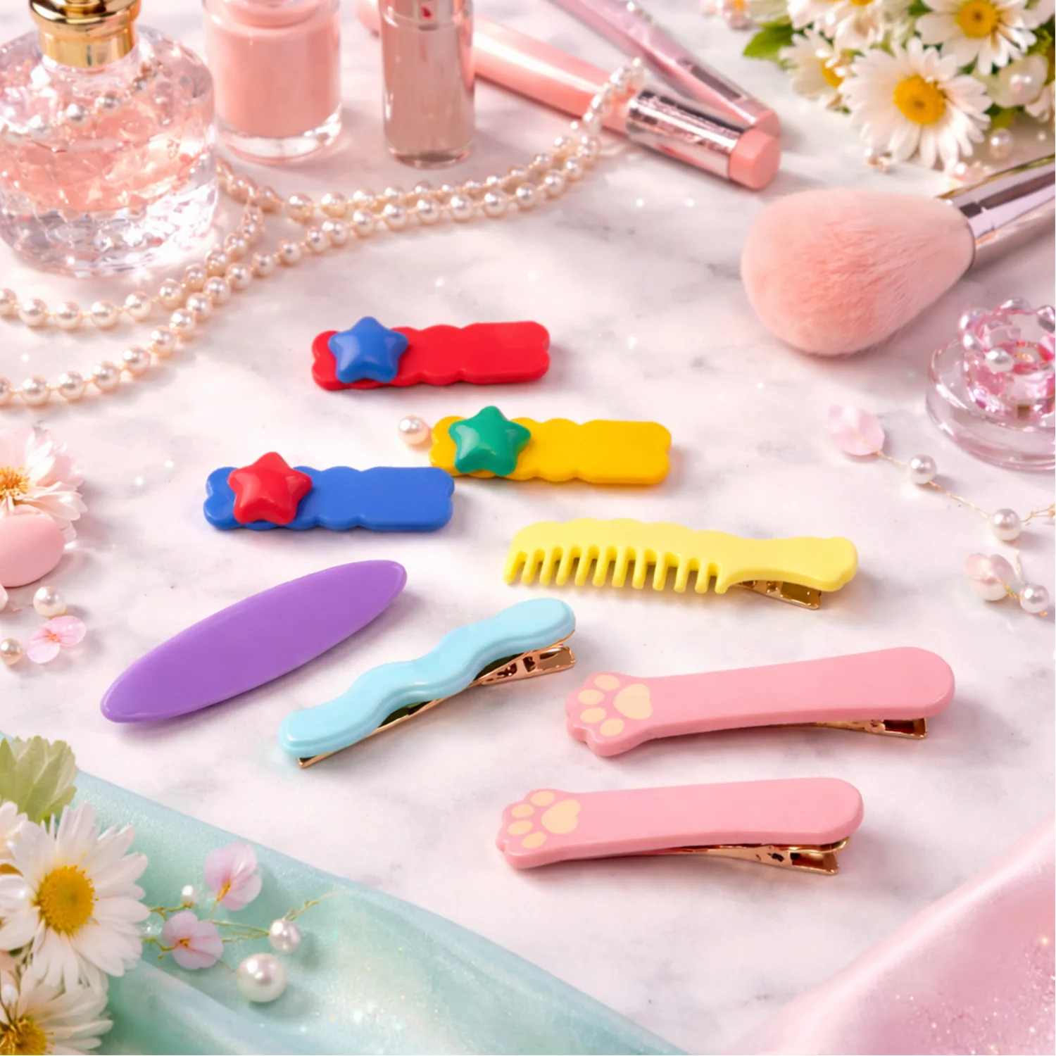 Cute Stylish Design Hair Clips Set (1 Set, Mix Design) - Image 7