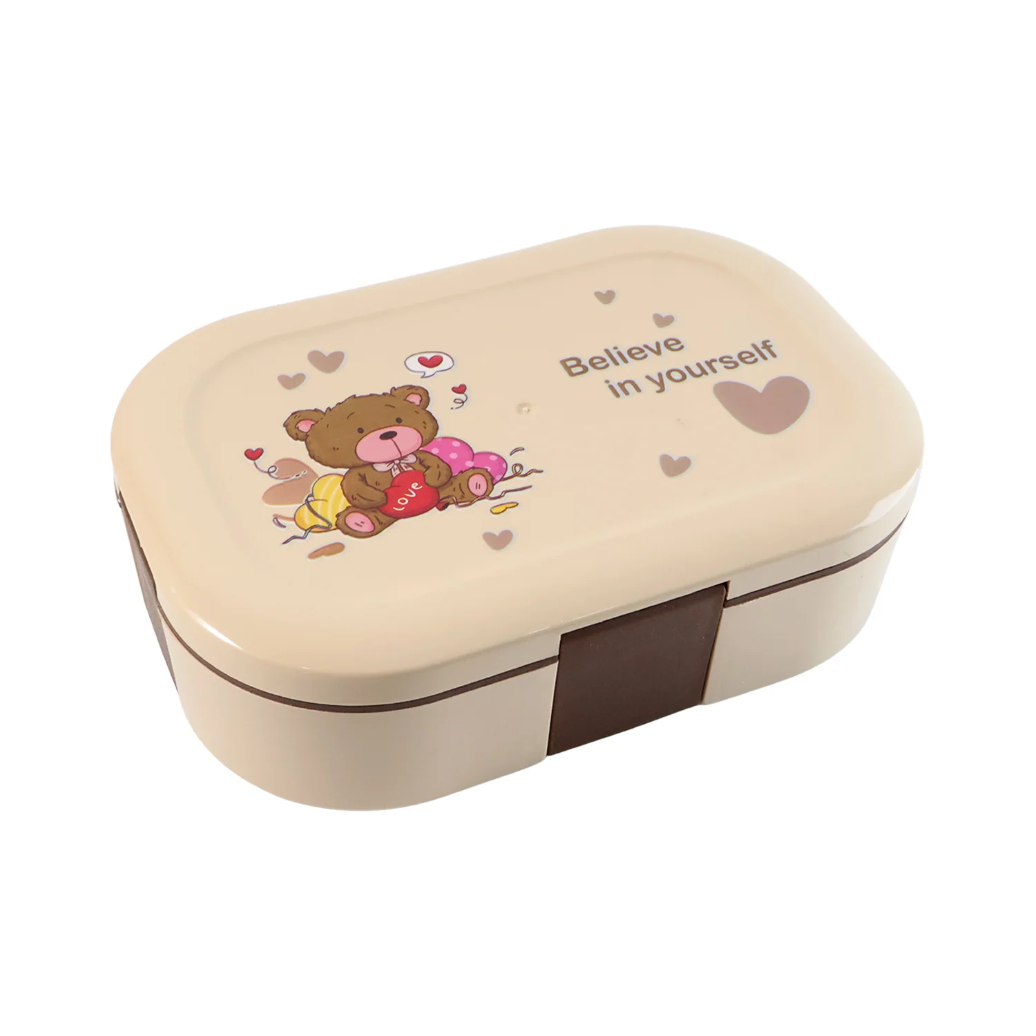 Cute Teddy Printed Kids Lunch Box (500Ml / 1 Pc) - Image 5