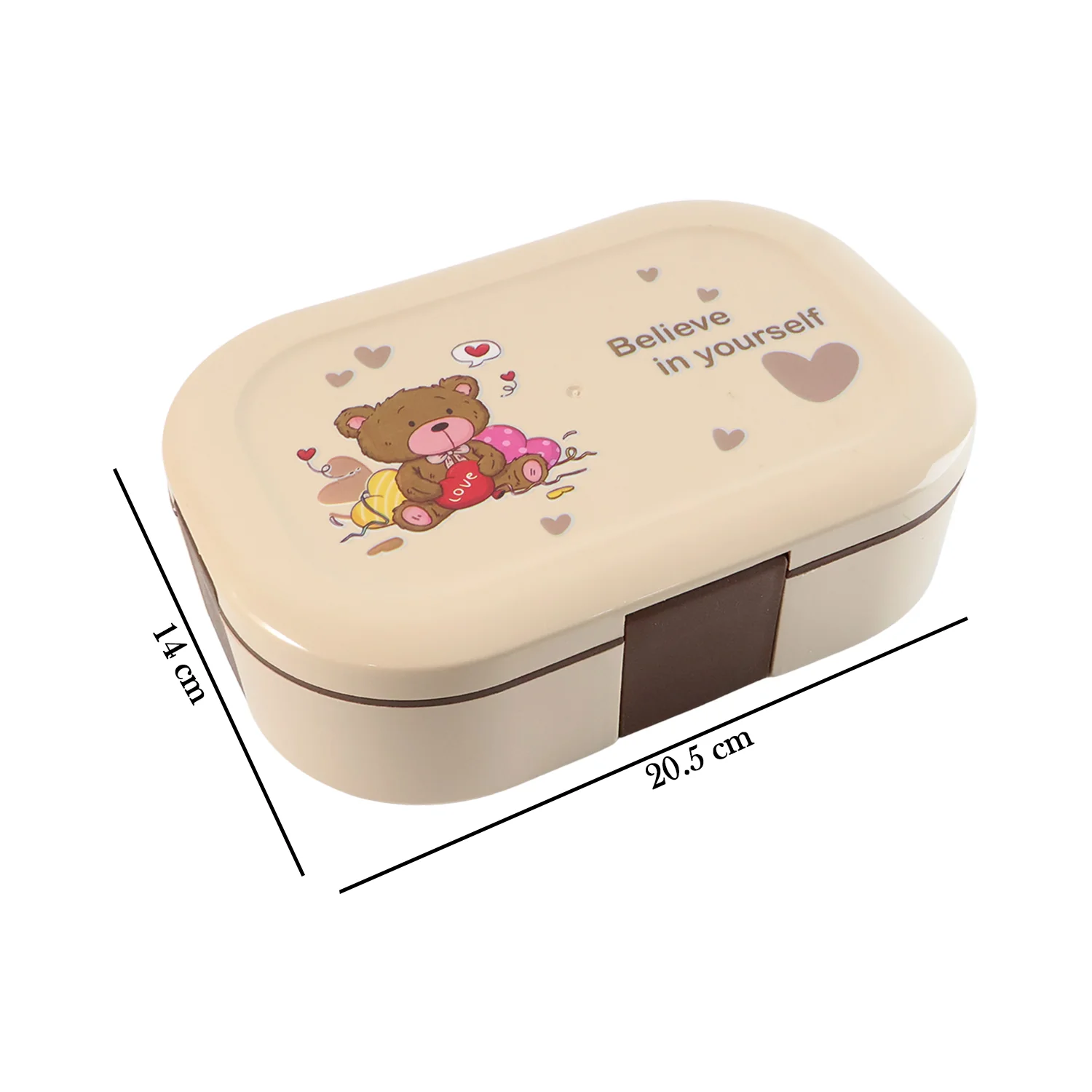 Cute Teddy Printed Kids Lunch Box (500Ml / 1 Pc) - Image 7
