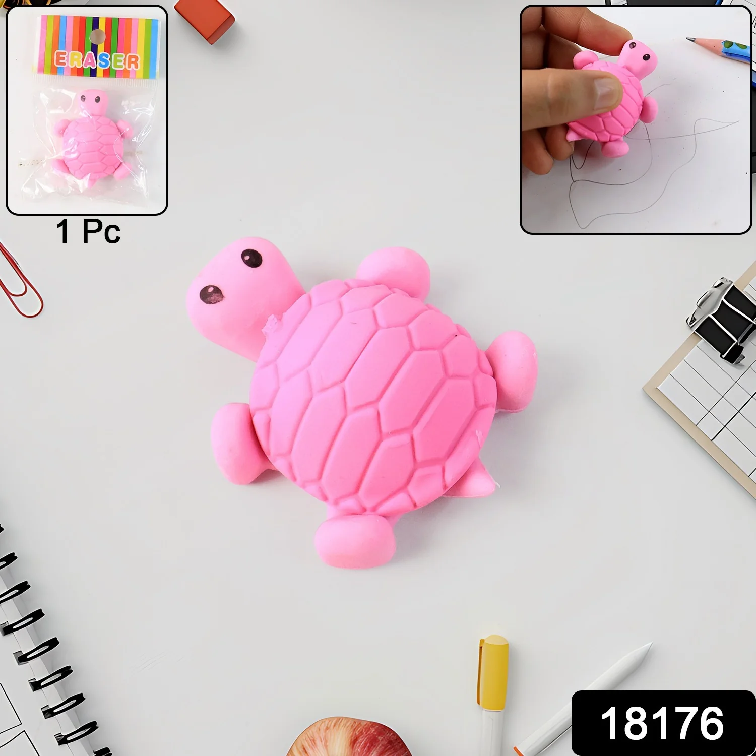 Cute Turtle Shaped Eraser for Kids (1 Pc) - Image 2