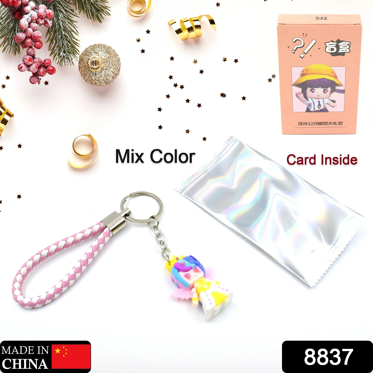 Cute Keychain With Card Gift - Keychain Accessories Key Chain Backpack Charms Car Keys Keychain for Kids Girls, Unicorn Toy and Charm Key- Chain for Bag  / Door Key- Ring / car Key- Ring / Party Favor (Mix Color & Design 1 Pc ) - Image 2