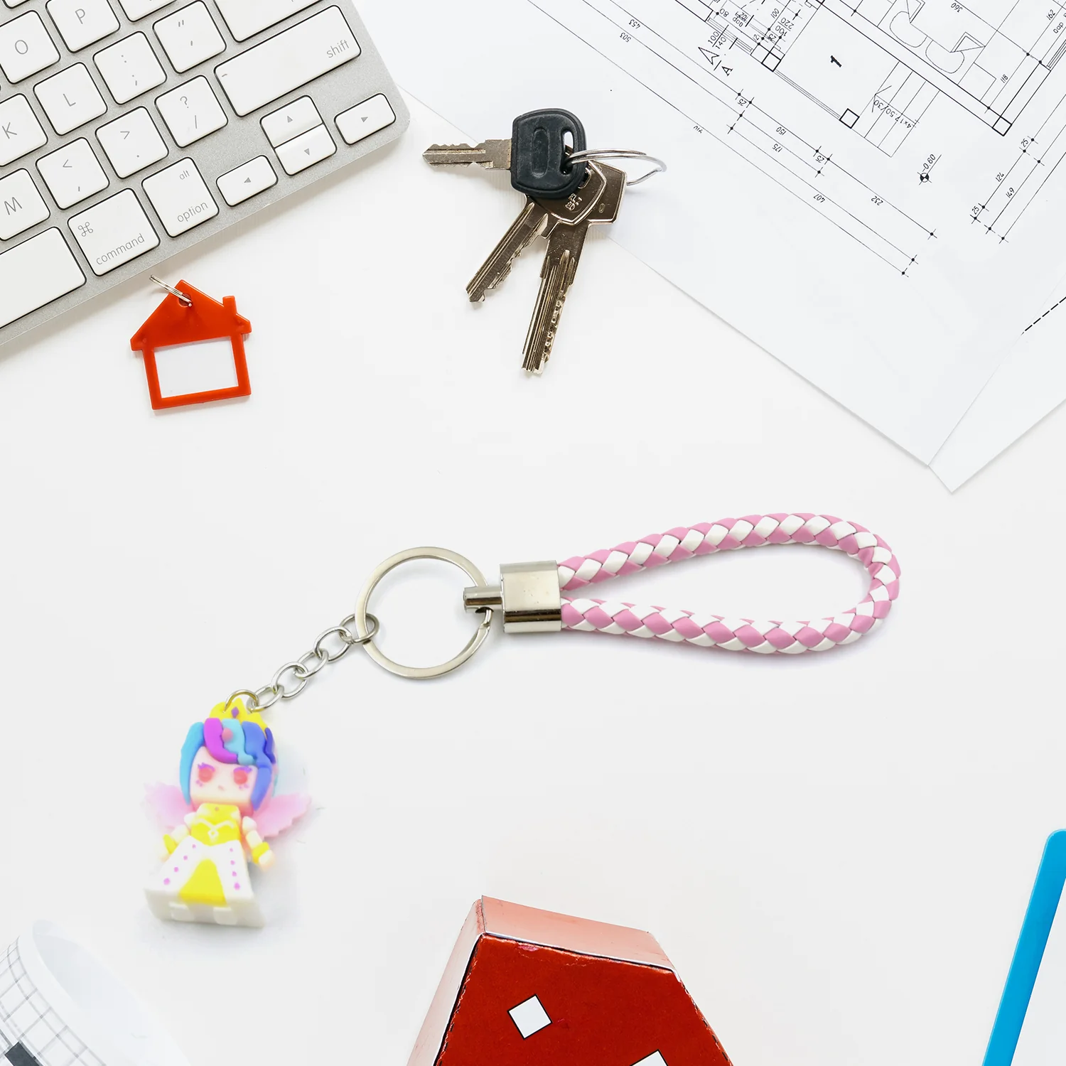 Cute Keychain With Card Gift - Keychain Accessories Key Chain Backpack Charms Car Keys Keychain for Kids Girls, Unicorn Toy and Charm Key- Chain for Bag  / Door Key- Ring / car Key- Ring / Party Favor (Mix Color & Design 1 Pc ) - Image 3