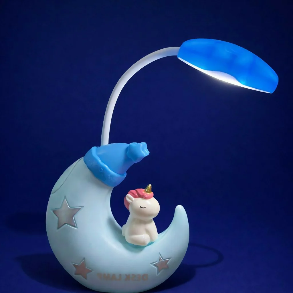 Cute Unicorn Moon Desk Lamp with Built-in Sharpener for Kids - Image 4