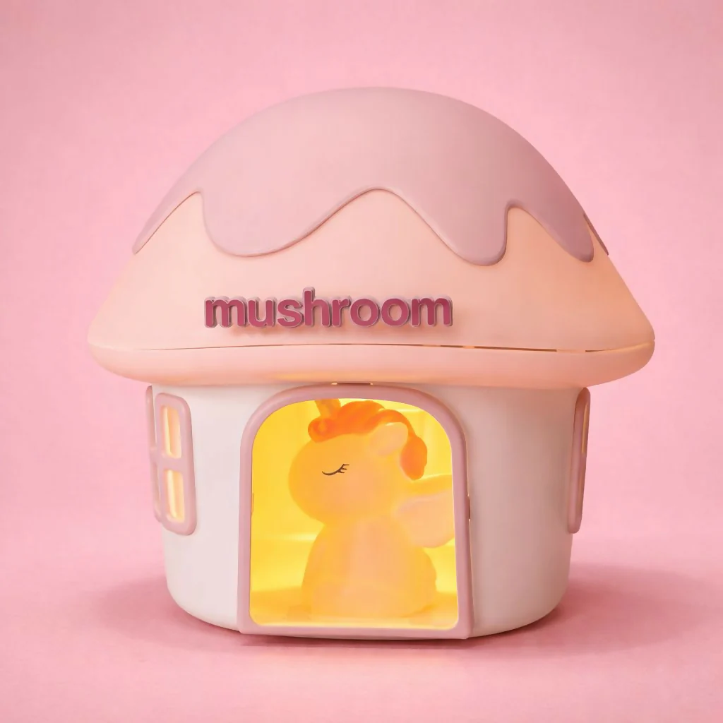 Cute Unicorn Mushroom House LED Night Lamp for Kids Bedroom Desk Decor - Image 3