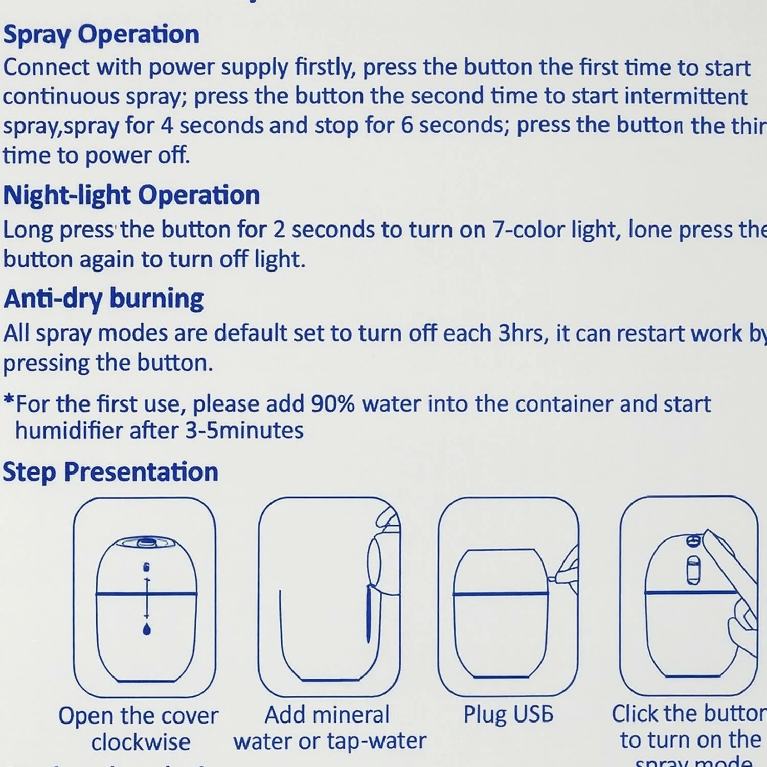Cute USB Humidifier with Night Light & Dual Spray for Home, Office & Bedroom - Image 3
