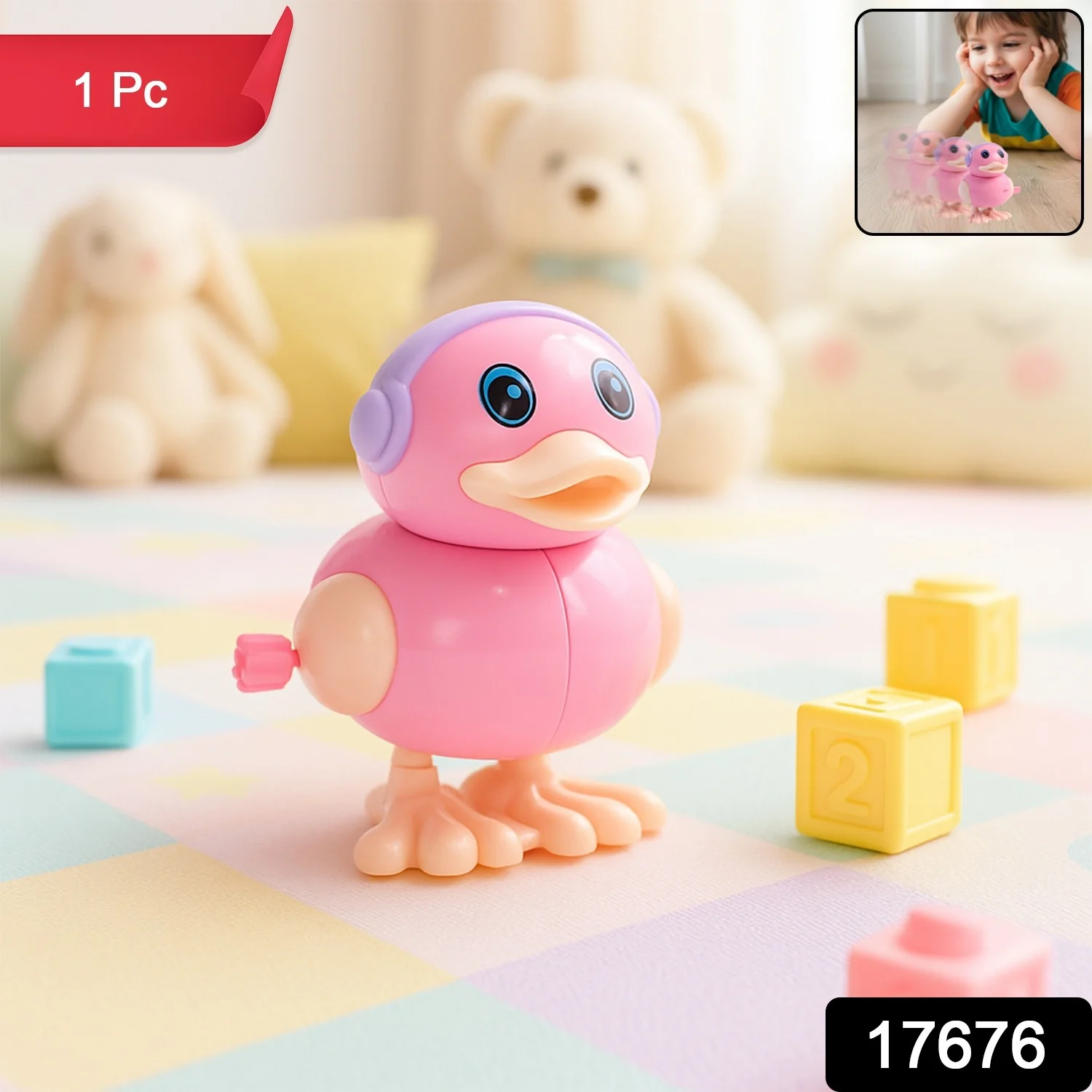 Cute Wind-Up Walking Duck Toy for Kids (1 Pc) - Image 2