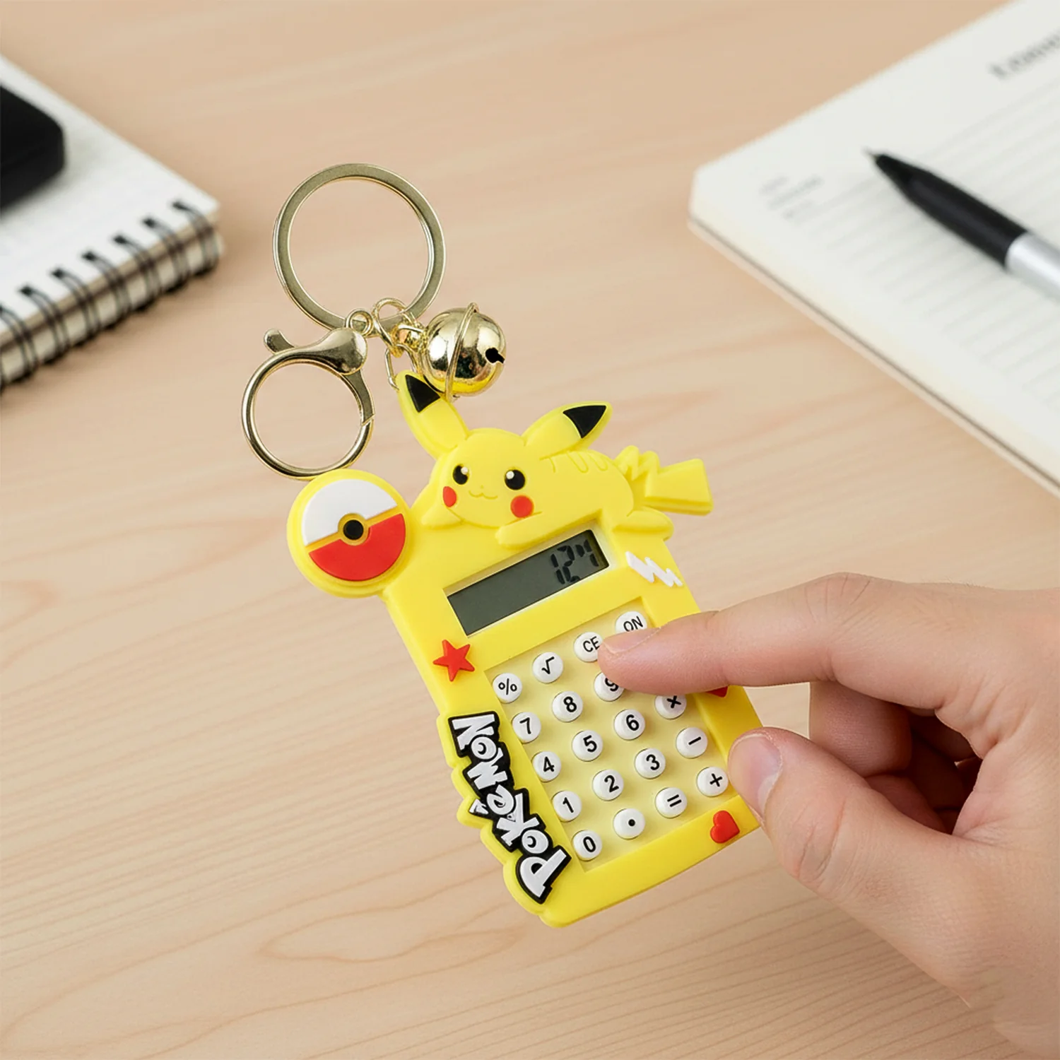 Cute Yellow Cartoon Character Calculator Keychain with Mini Digital Display (1 Pc) - Image 4