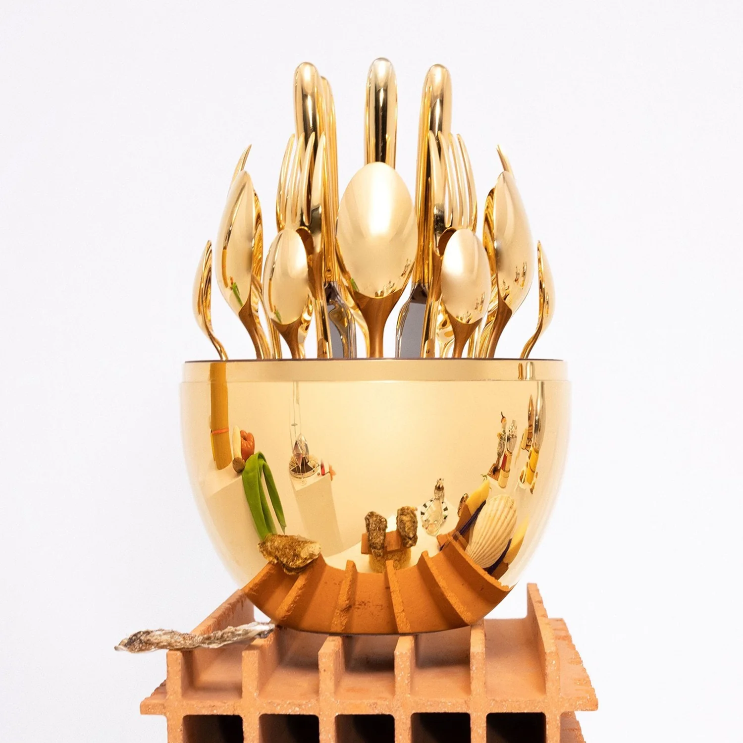 Premium Cutlery Set 24 Pcs with Oval Shaped Stand  (Golden / 24 pcs set) - Image 9
