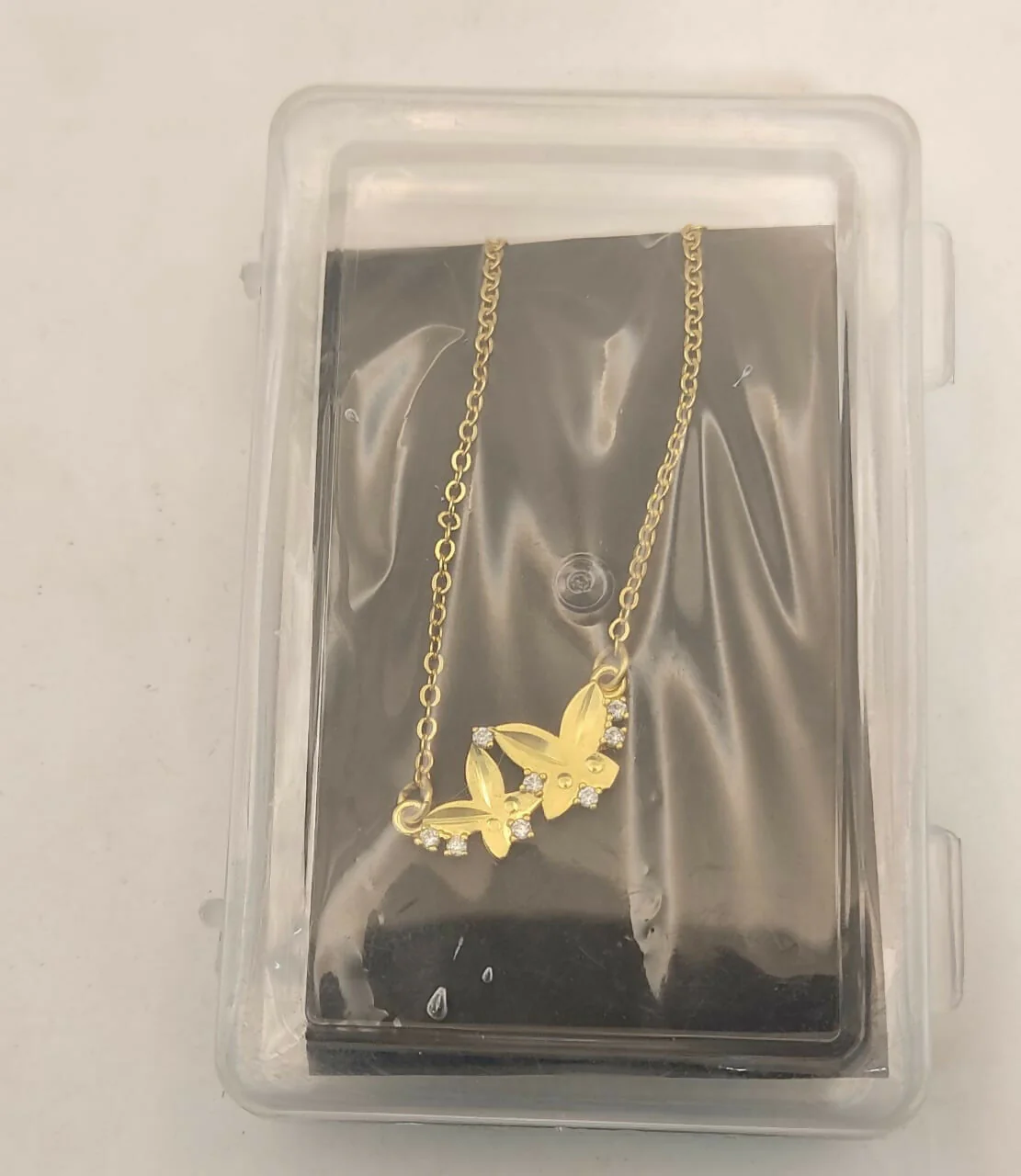 Dainty Double Butterfly AD Gold-Plated Necklace For women and girls - Image 5