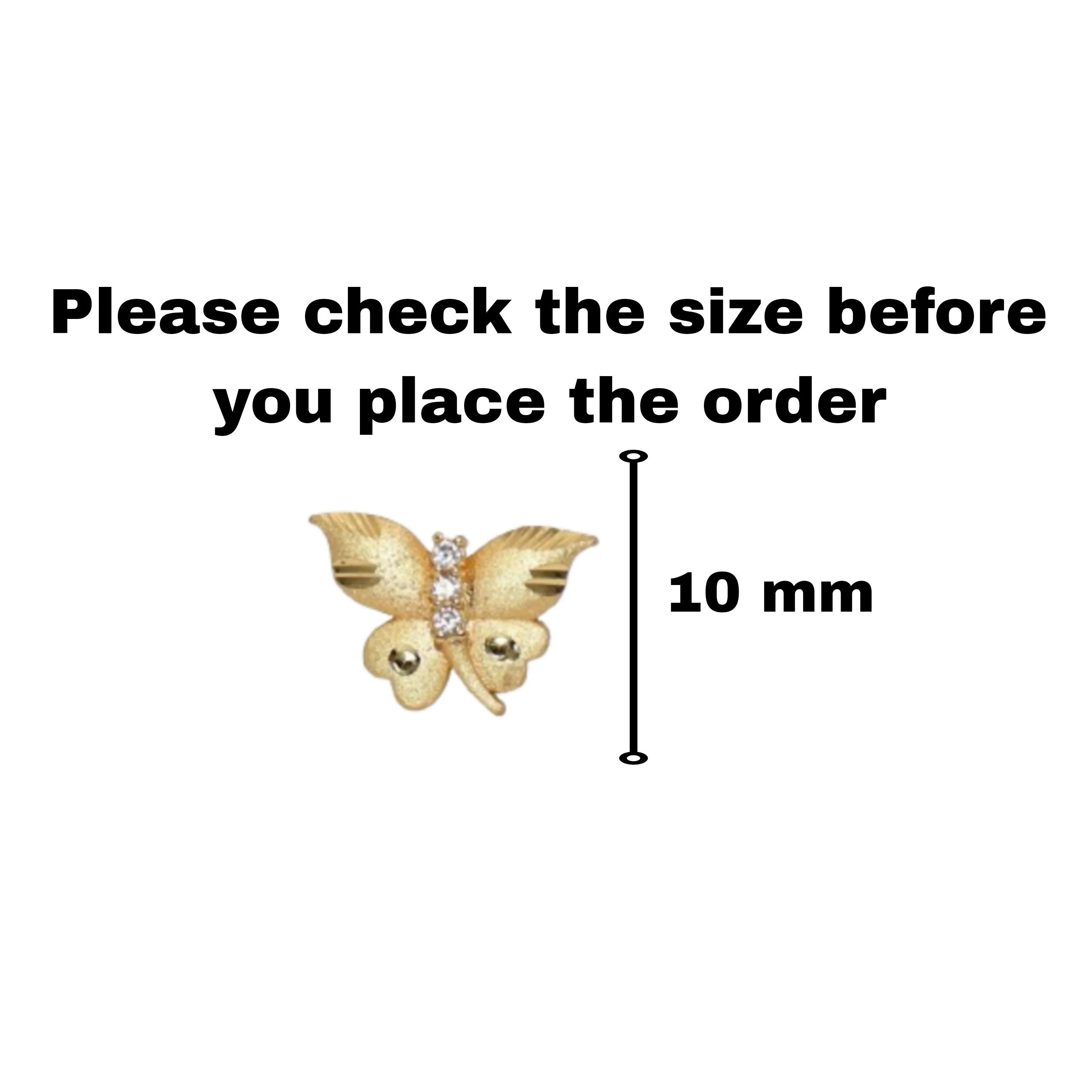 Dainty Gold Butterfly Stud Earrings with AD for women and girls - Image 3